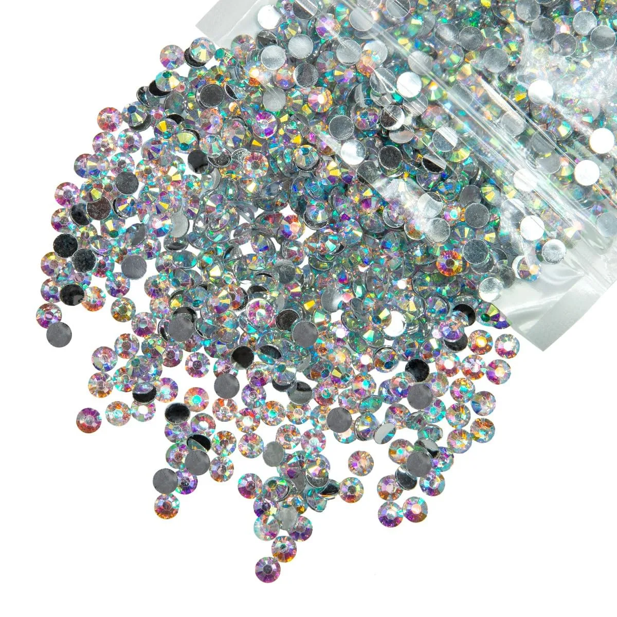 qiipii 620PCS 6mm Crystal AB Resin Rhinestones for Crafting Flatback White AB Stones Bulk SS30 Non-Hotfix Diamonds Crystals Gems Charms for Nails Face Eyes Makeup Mugs Tumblers Bottles Cups DIY Crafts