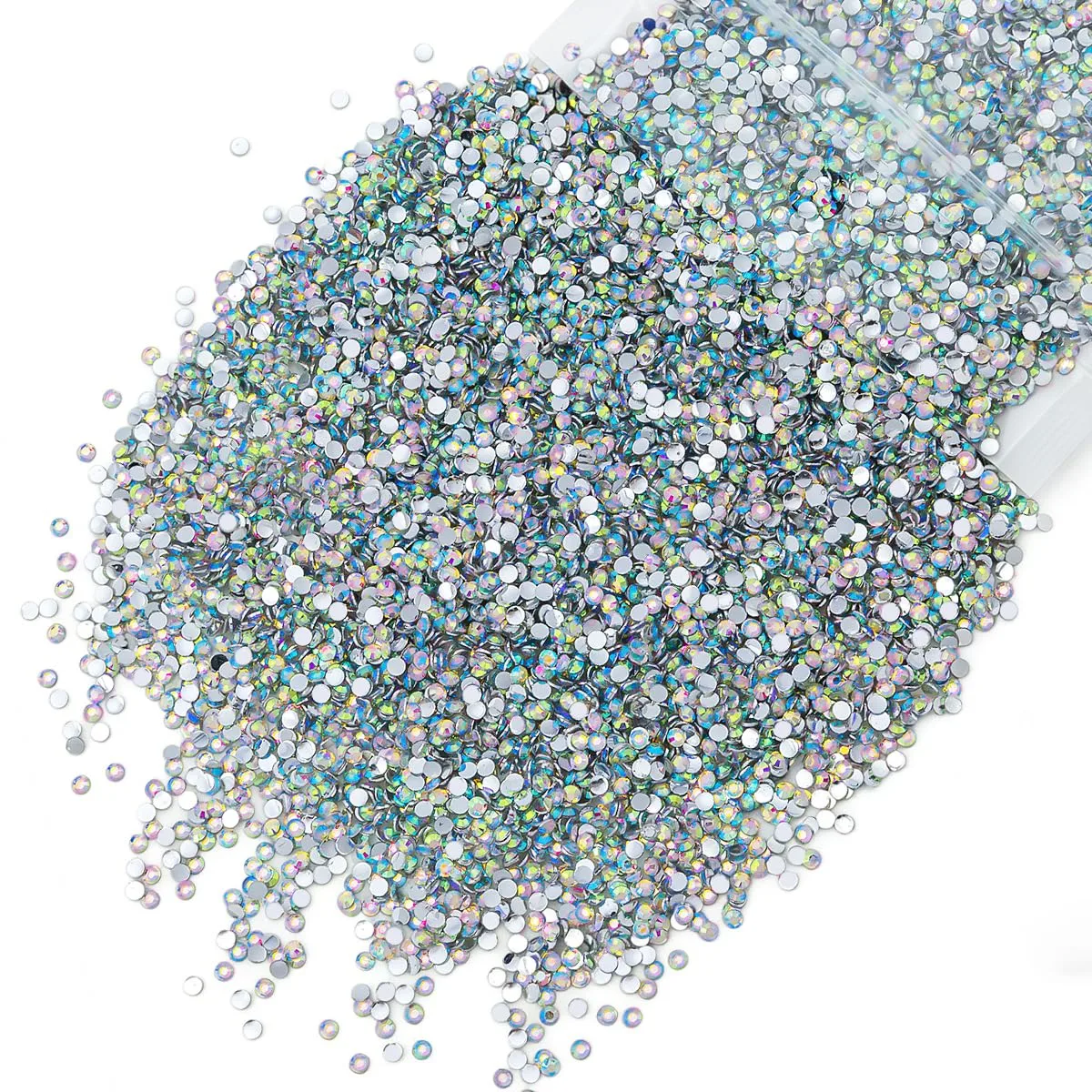 qiipii 5300PCS 3mm Crystal AB Resin Rhinestones for Crafting Flatback White AB Stones Bulk SS10 Non-Hotfix Diamonds Crystals Gems Charms for Nails Face Eyes Makeup Tumblers Bottles DIY Crafts Shoes
