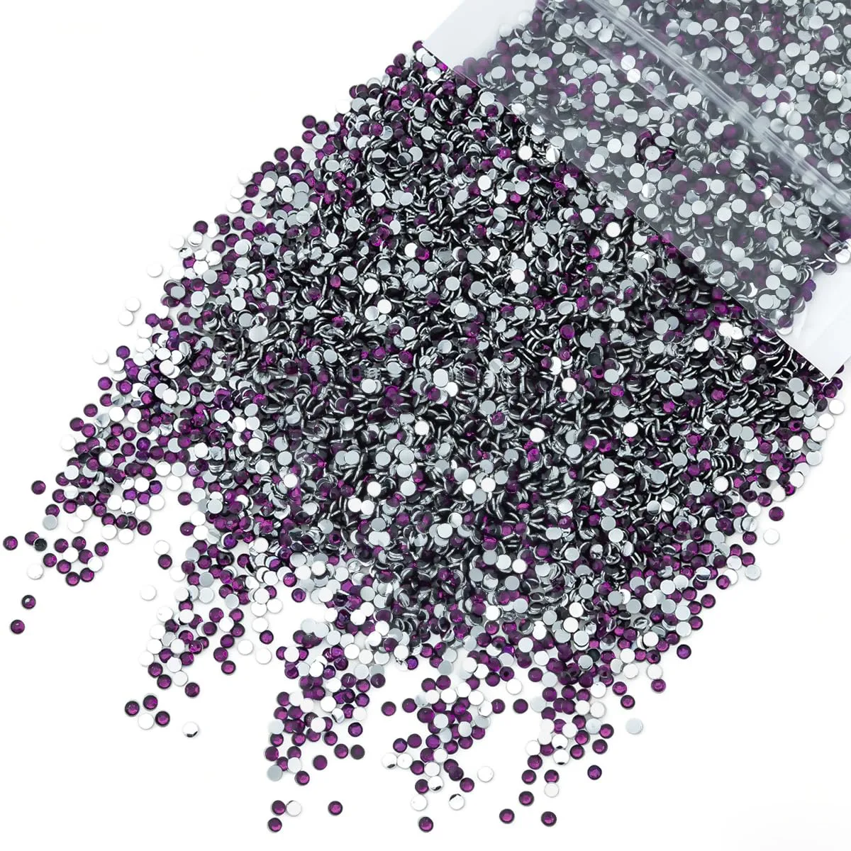 qiipii 10000PCS 2mm Grape Purple Crystal Resin Rhinestones for Crafting Flatback Purple Stones Bulk SS6 Diamonds Crystals Gems Charms for Nails Face Eyes Makeup Mugs Tumblers Bottles DIY Crafts Shoes
