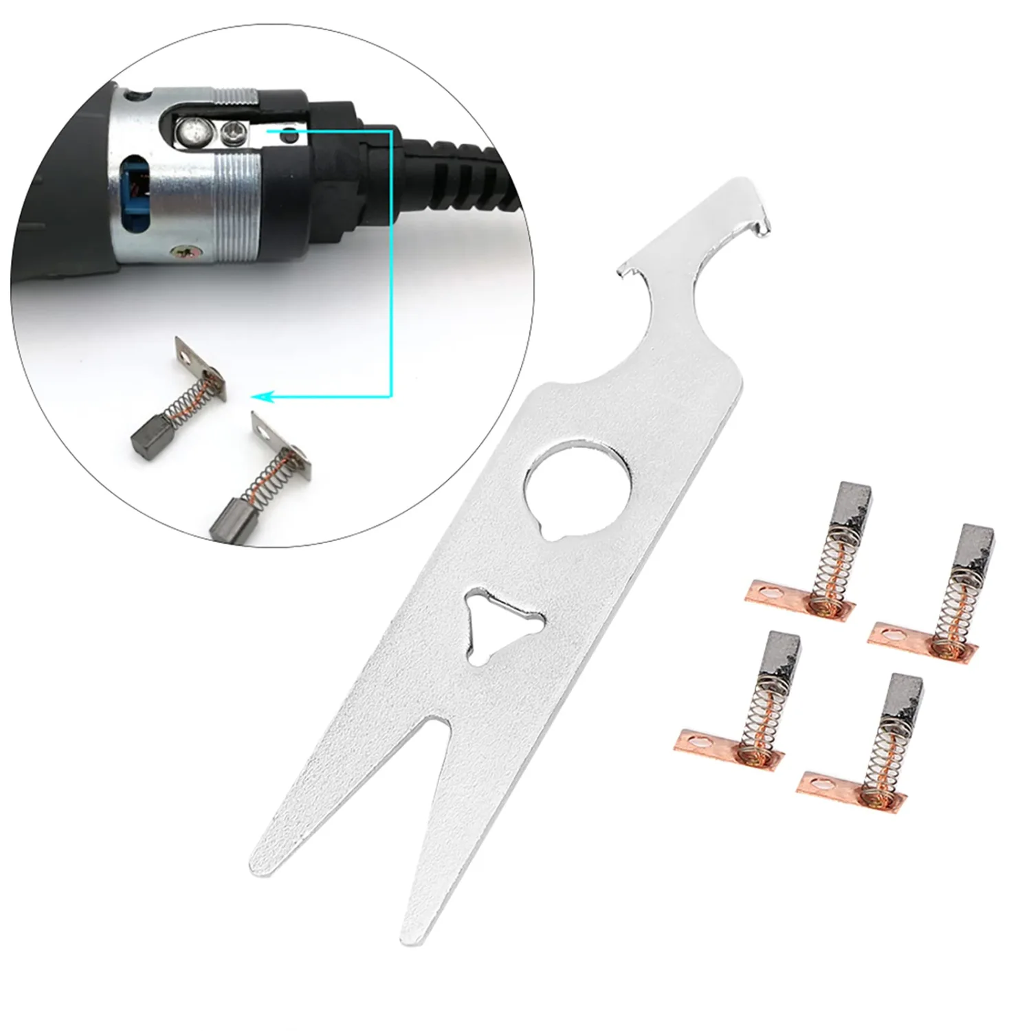 2 Pairs Carbon Brush Wrench Set, Nail Drill Handpiece Accessory, Nail Drill Carbon Brush Wrench Set Replacement Part Manicure Carbon Brush