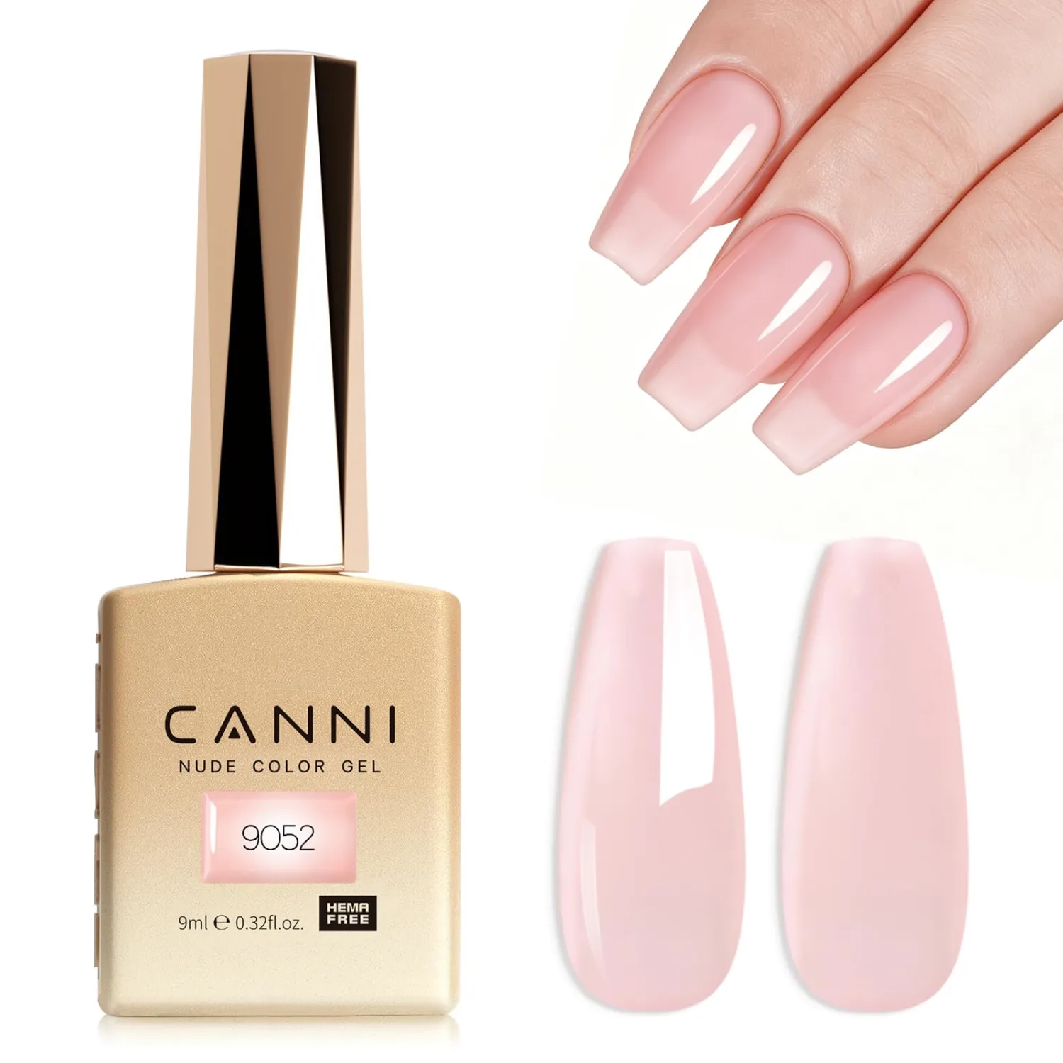 CANNI 9ml Jelly Pink Oyster Gel Nail Polish, High Gloss UV LED Soak Off Gel | Smooth Application • Rich Color Coverage • Long-Lasting Wear • Chip Resistant • Easy Removal • Salon & DIY Manicure • Premium