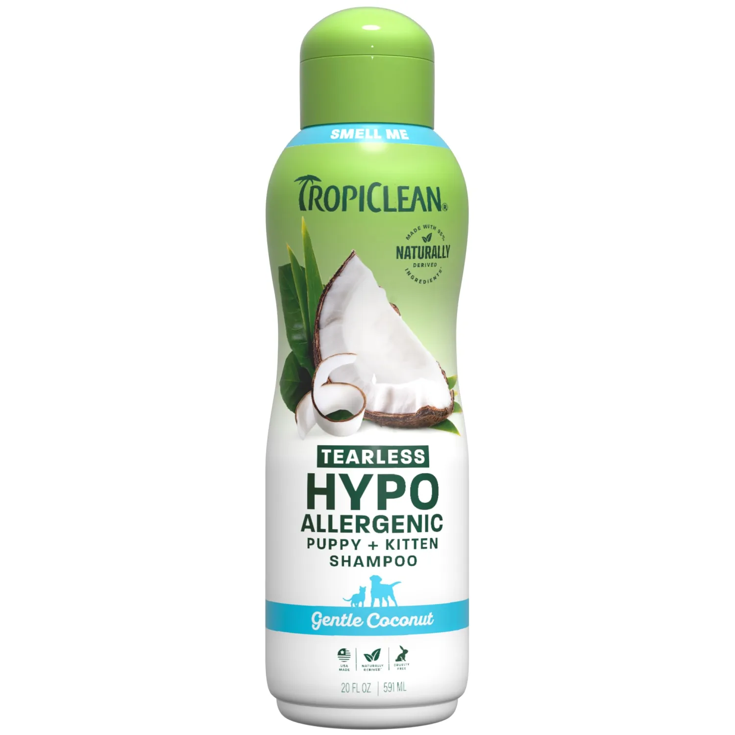 TropiClean Gentle Puppy Shampoo, Sensitive Skin, Coconut Scent, 20oz | For Allergies & Sensitive Skin | Gentle Coconut Scent | Safe for Cats & Kittens | Made in USA