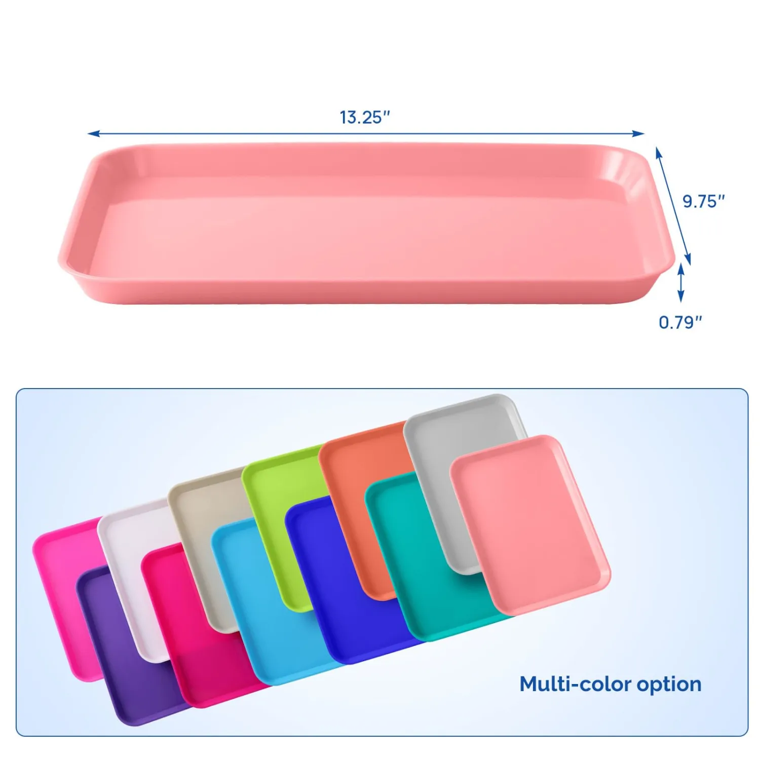 JMU Warm Red Dental Procedure Trays Flat Trays Size B 13.25" X 9.75" | Set Up Flat Trays, Plastic Instrument Trays for Dental Clinical and Daily Treatment Procedures
