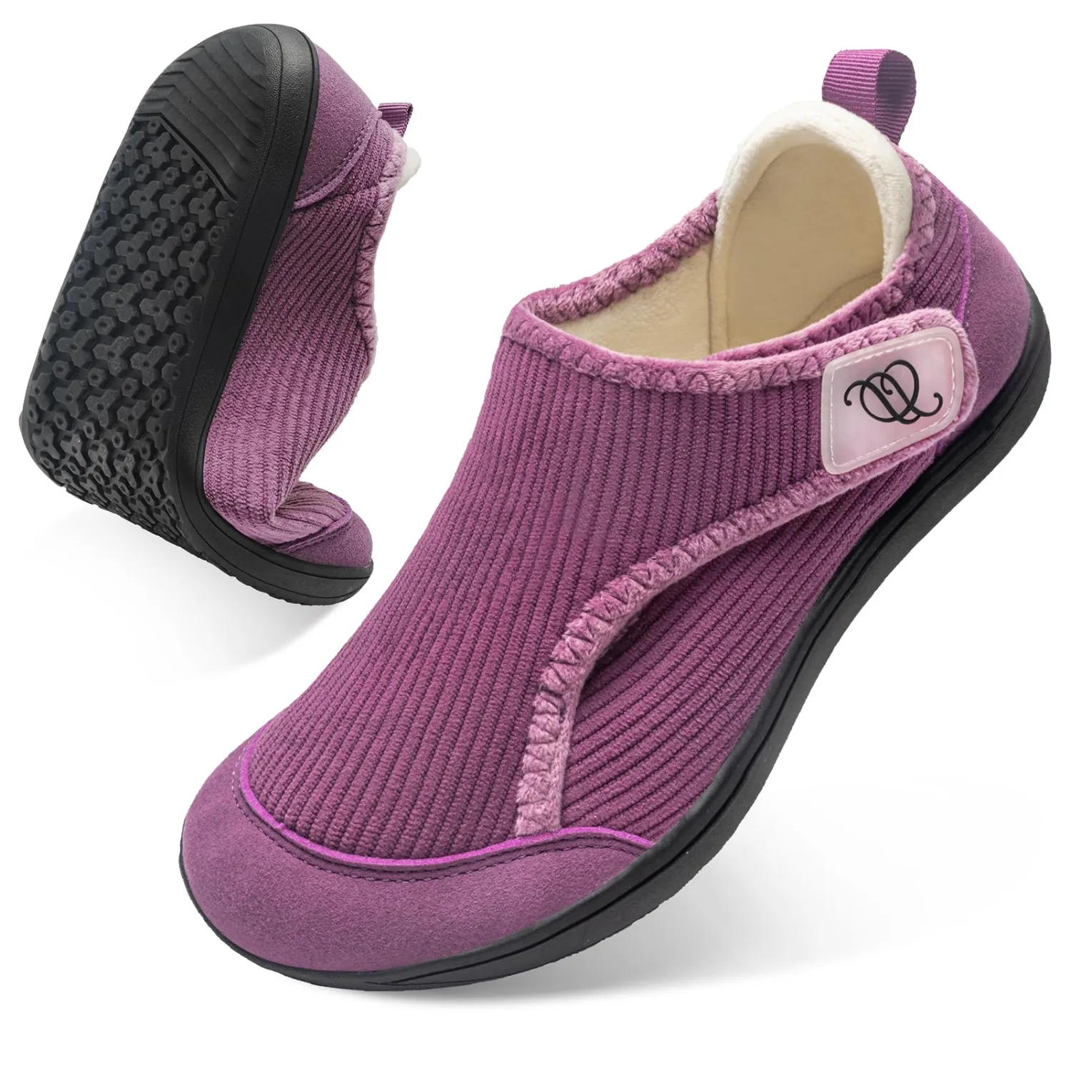 Wide Diabetic Shoes for Women,Zero Drop Edema Neuropathy Barefoot Footwear | Adjustable Walking Shoes House Shoes Slippers for Women Indoor Outdoor,Breathable Nursing Shoe Wide Width Casual Sneakers