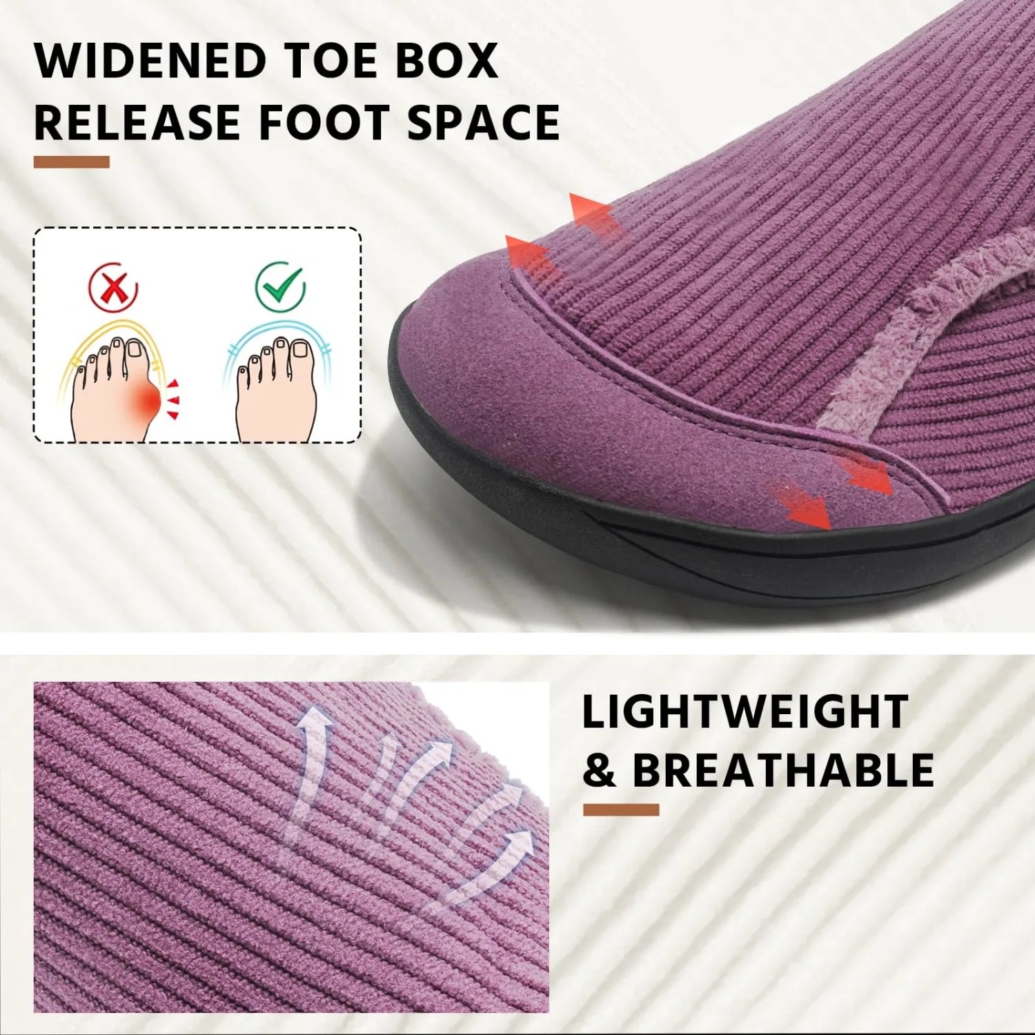 Wide Diabetic Shoes for Women,Zero Drop Edema Neuropathy Barefoot Footwear | Adjustable Walking Shoes House Shoes Slippers for Women Indoor Outdoor,Breathable Nursing Shoe Wide Width Casual Sneakers