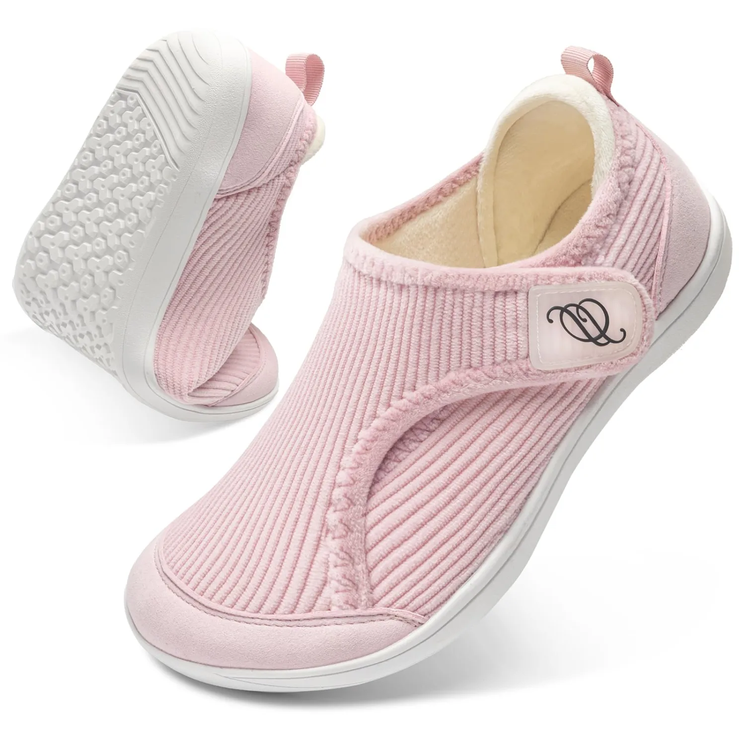 Wide Diabetic Shoes for Women,Zero Drop Edema Neuropathy Barefoot Footwear | Adjustable Walking Shoes House Shoes Slippers for Women Indoor Outdoor,Breathable Nursing Shoe Wide Width Casual Sneakers