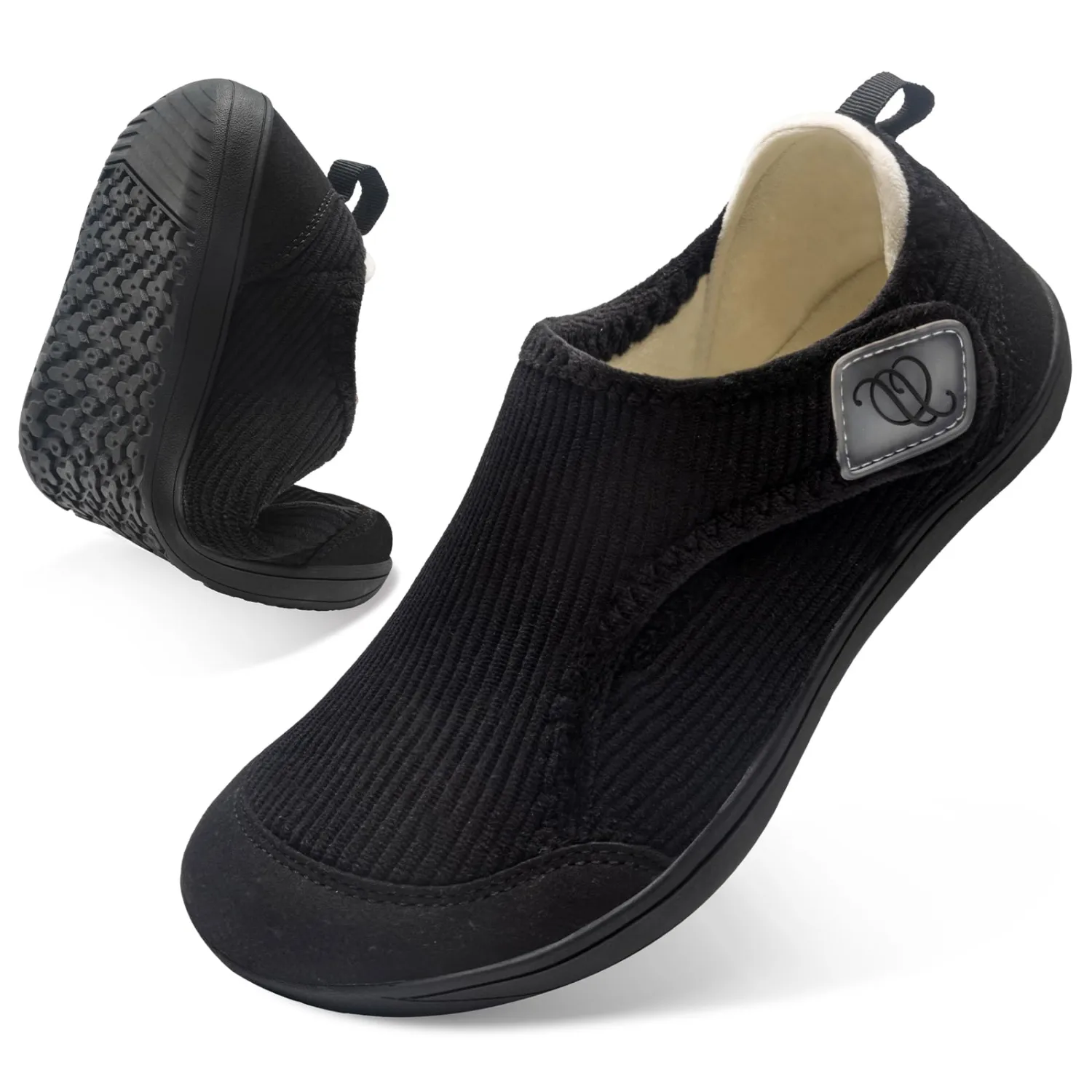 Wide Diabetic Shoes for Women,Zero Drop Edema Neuropathy Barefoot Footwear | Adjustable Walking Shoes House Shoes Slippers for Women Indoor Outdoor,Breathable Nursing Shoe Wide Width Casual Sneakers