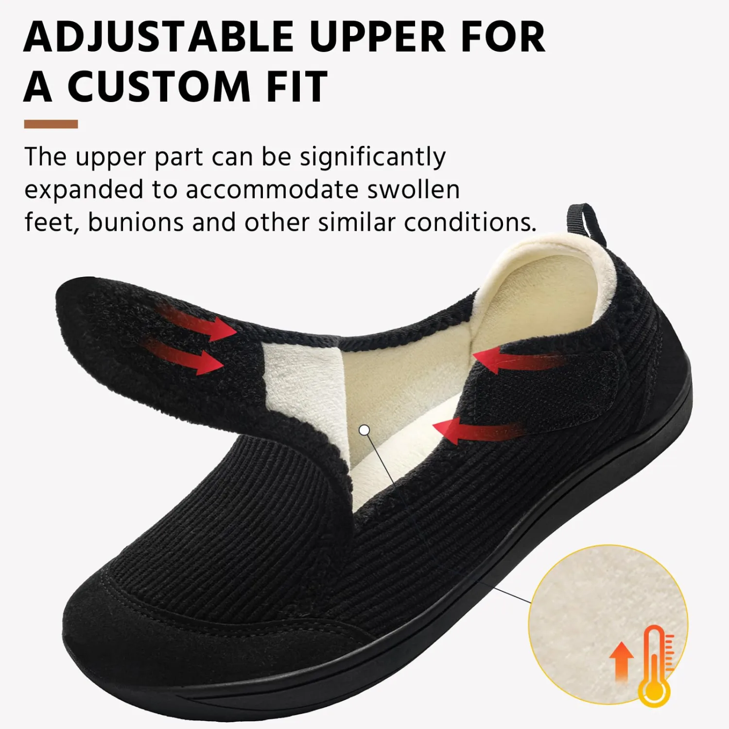 Wide Diabetic Shoes for Women,Zero Drop Edema Neuropathy Barefoot Footwear | Adjustable Walking Shoes House Shoes Slippers for Women Indoor Outdoor,Breathable Nursing Shoe Wide Width Casual Sneakers