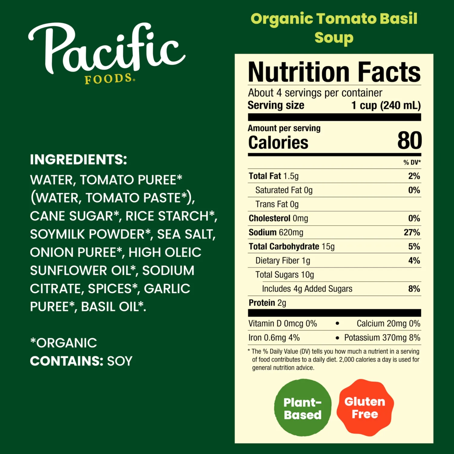 Pacific Foods Organic Tomato Basil Soup, 32 Oz