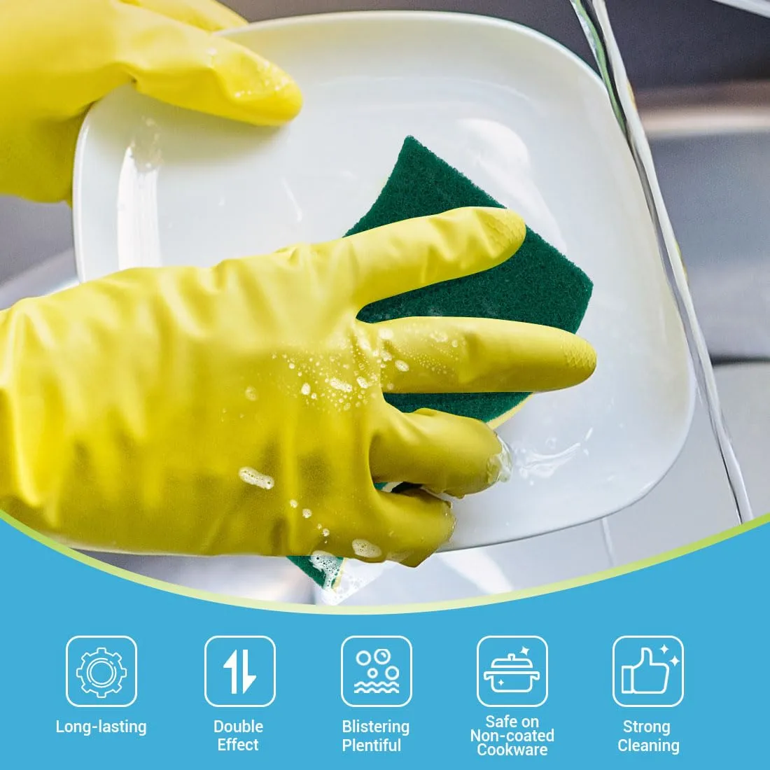AIDEA Sponges Kitchen, 9Count, Dish Sponges, Heavy-Duty Scrub Sponge | Kitchen Sponge for Non-Coated Cookware, Scrubbing Power for Tough Messes, Cleaning Sponge for Kitchen, Bathroom, Household