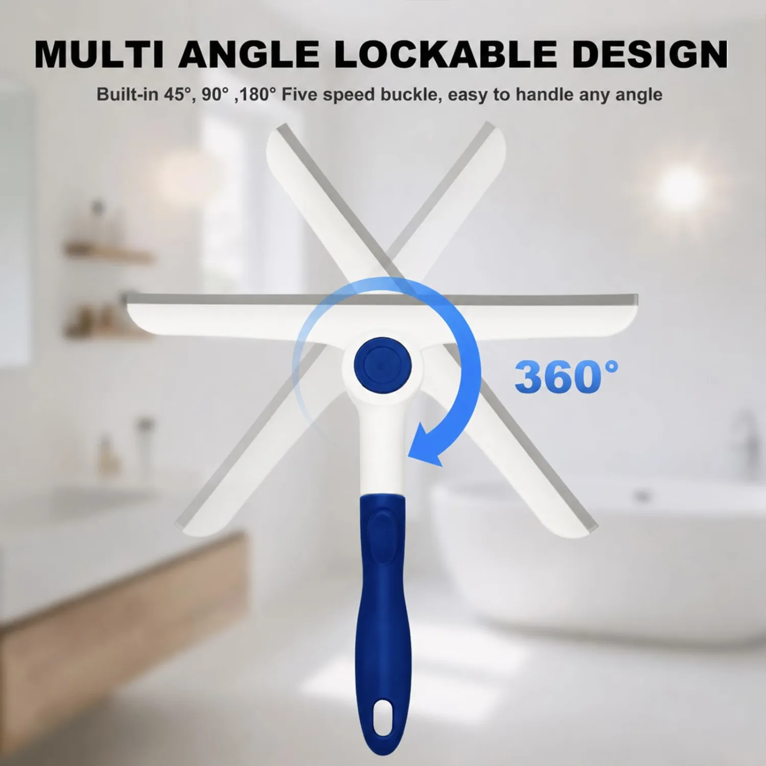 Window Squeegee for Glass Doors，All-Purpose 9.7” Window Cleaning Squeegee, Handheld for Windows, Car Windshields & More，Blue (9.7" Window Squeegee)