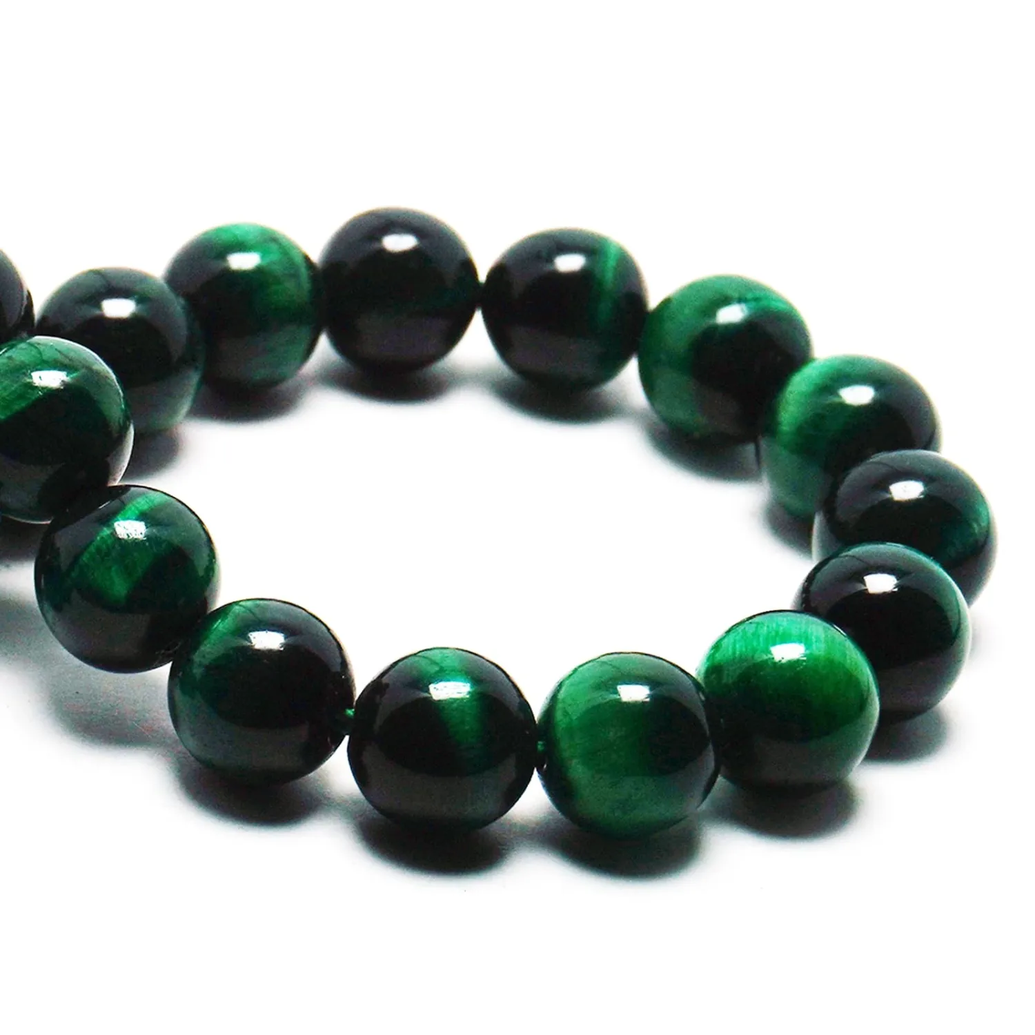 Green Tiger Eye Stone Round Loose Gemstone Beads (8mm, 44-47pcs)