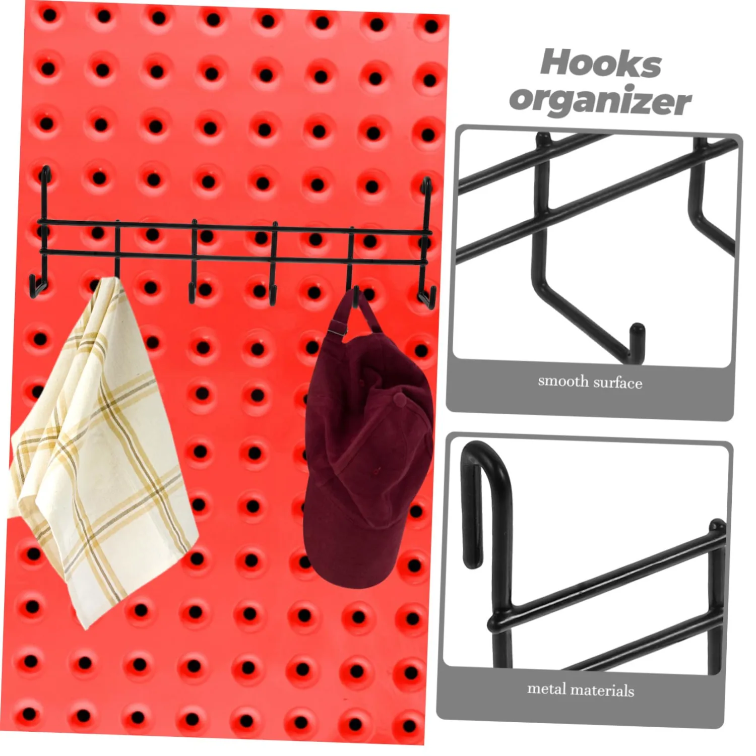 Ipetboom Heavy Duty Wall Mount Metal Hook Rack Hook Garage Organizer for Tools Craft Supplies and Equipment Storage Construction for Workshop Shed and Home Organization