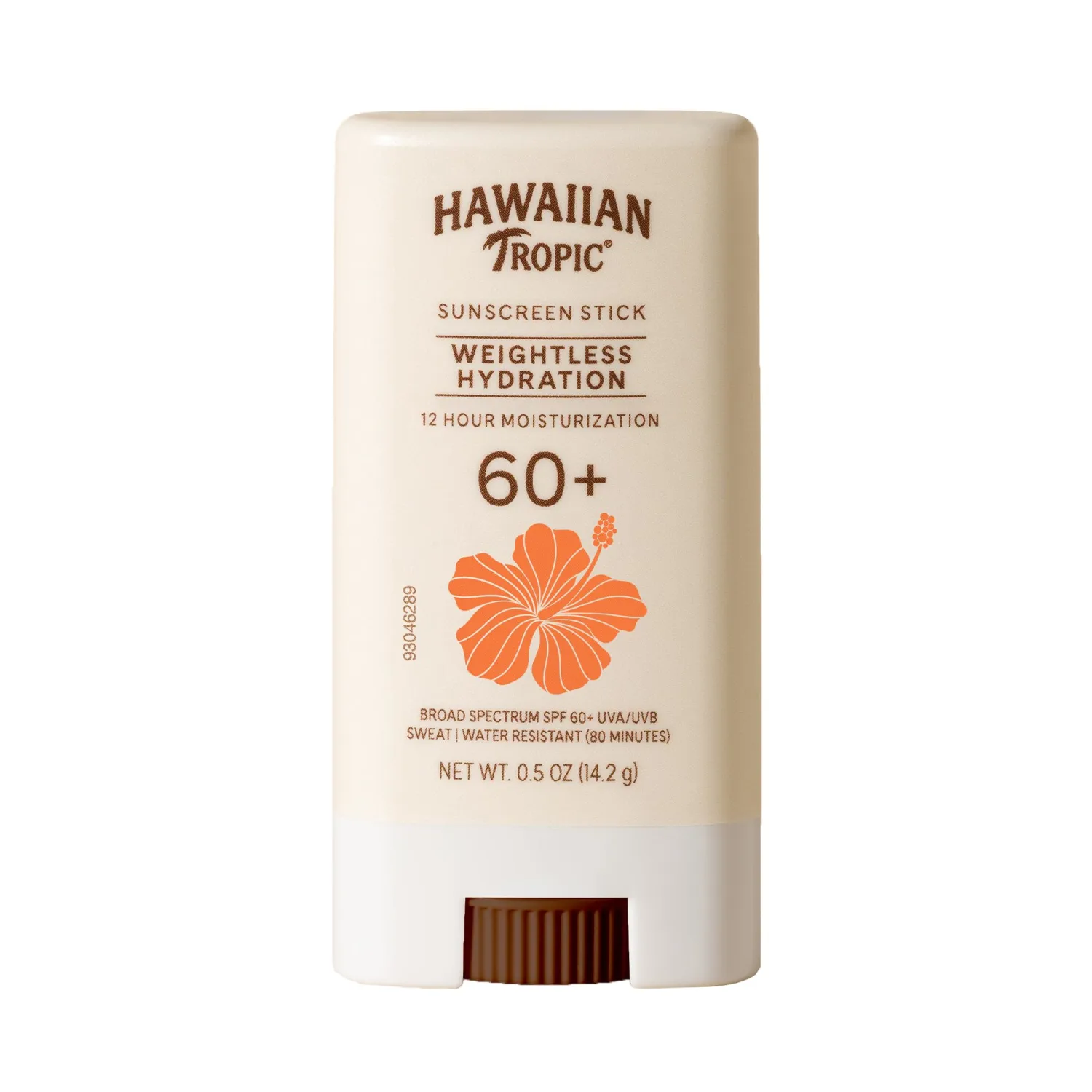 Hawaiian Tropic Weightless Hydration Sunscreen Stick SPF 60+, 0.5 Oz | Travel size sunscreen for face and body, Clear sunblock, Oil free stick application, UVA/UVB broad spectrum protection