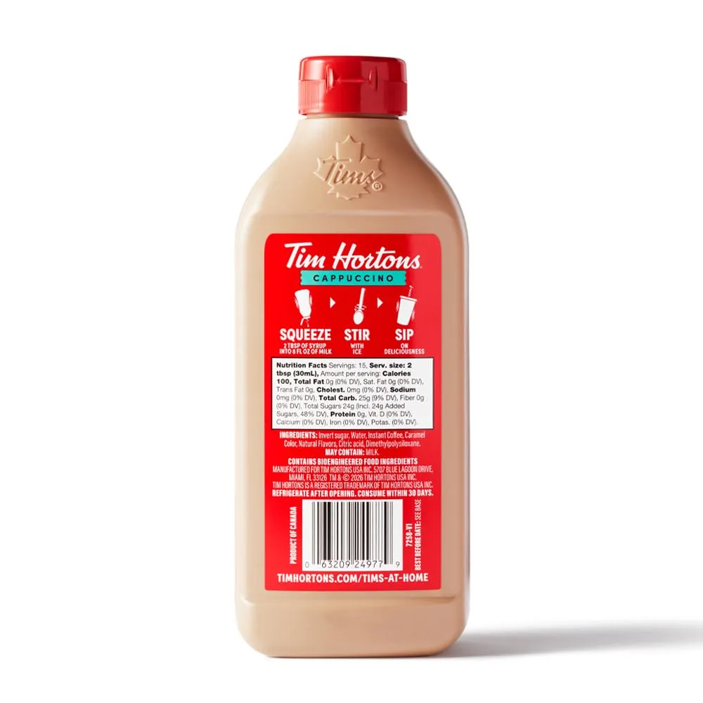 Tim Hortons Original Medium Roast Coffee Syrup 16oz Bottle