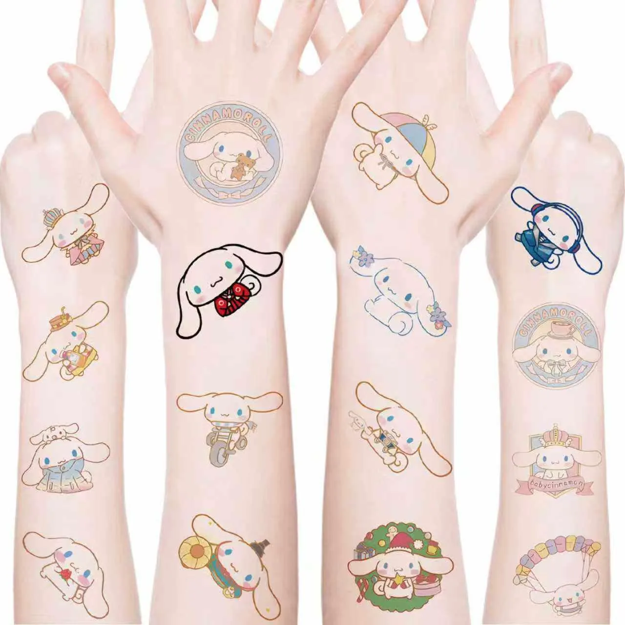 20pcs Cinnamoroll Temporary Tattoos for Teens Birthday Party Supplies, Party Favors Fake Tattoos Stickers,Birthday Decorations Party Game Activities Reward Gifts (Cinnamorolldog)