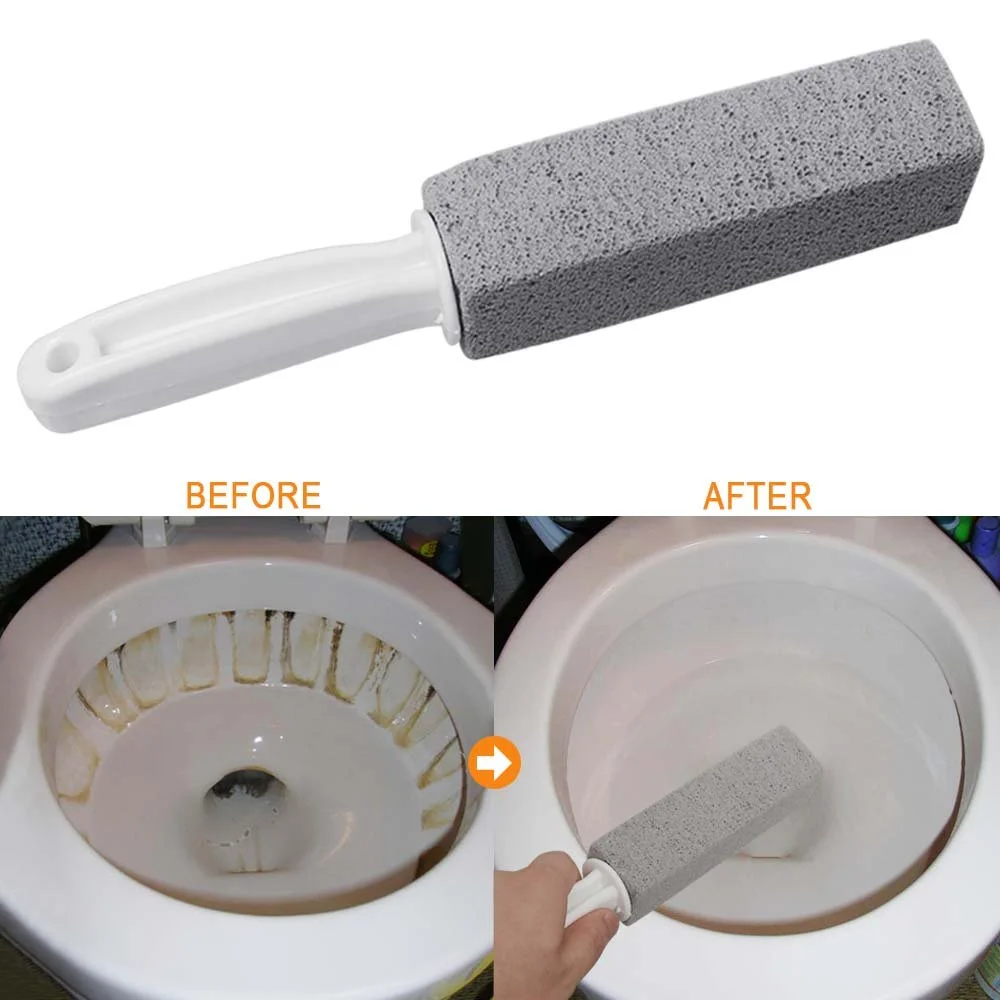 4 Pack Toilet Pumice Stone with Handle, Pumice Stone Toilet Bowl Cleaner Pumice Stone for Toilet Cleaning Pumice Stone Block to Remove Stains and Hard Water for Toilet Bathtub Pool Kitchen Sink