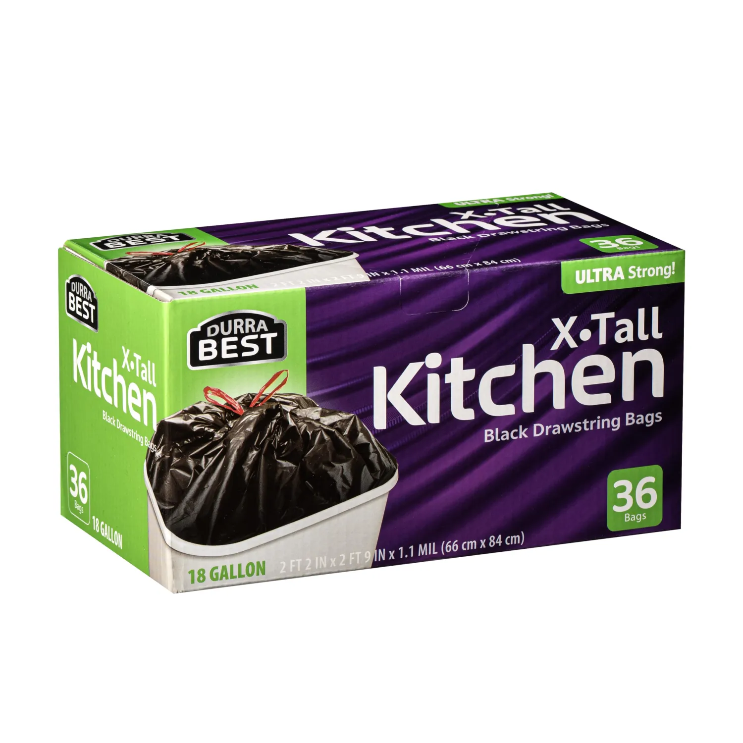 Heavy-Duty Trash Bags – 36 count, 18 Gallon Black, Ultra Thick Drawstring Garbage Bags – Leak-Resistant for Home & Commercial Use, Big Trash Bags