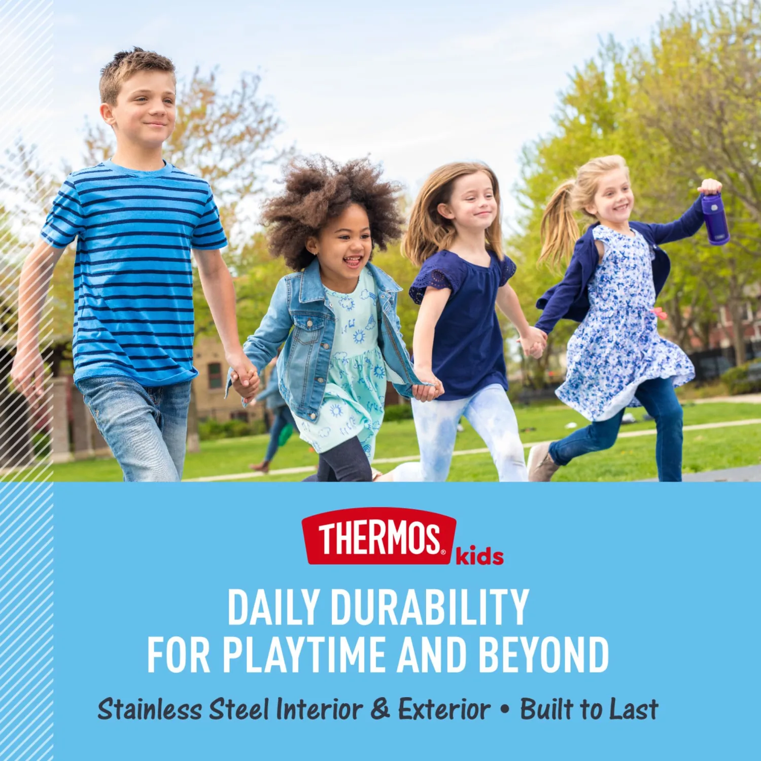 THERMOS FUNTAINER Water Bottle with Spout, 16oz, Galaxy Teal | Kids Stainless Steel Insulated Water Bottle, Keeps Drinks Cold Longer for School & Play, BPA-Free
