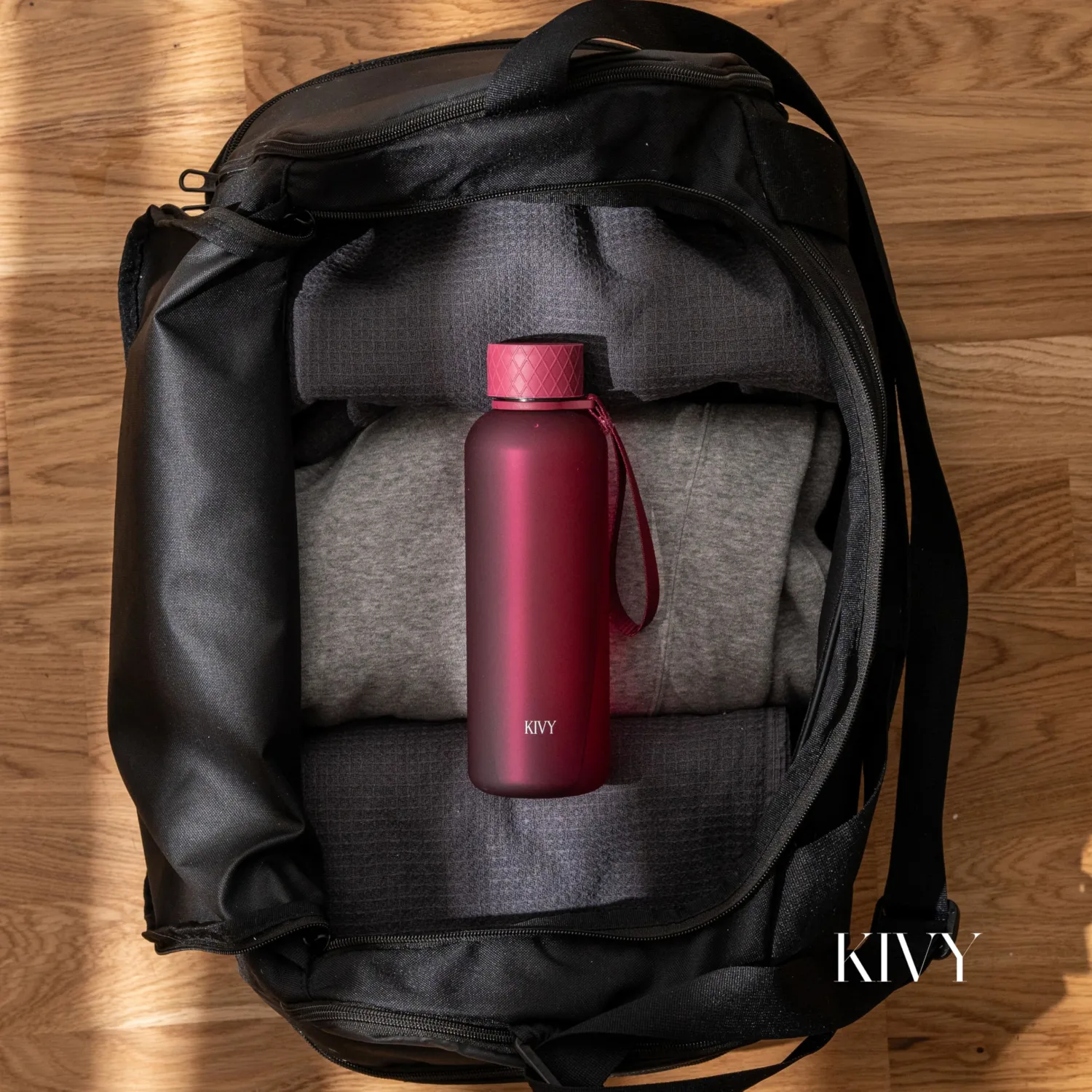 KIVY Slim Water Bottle 22oz [Lightweight & Shatterproof] - Small Drinking Waterbottle - Tritan Bottle Without Straw for School, Sport & Travel - Drinking Bottle Dishwasher Safe, BPA Free