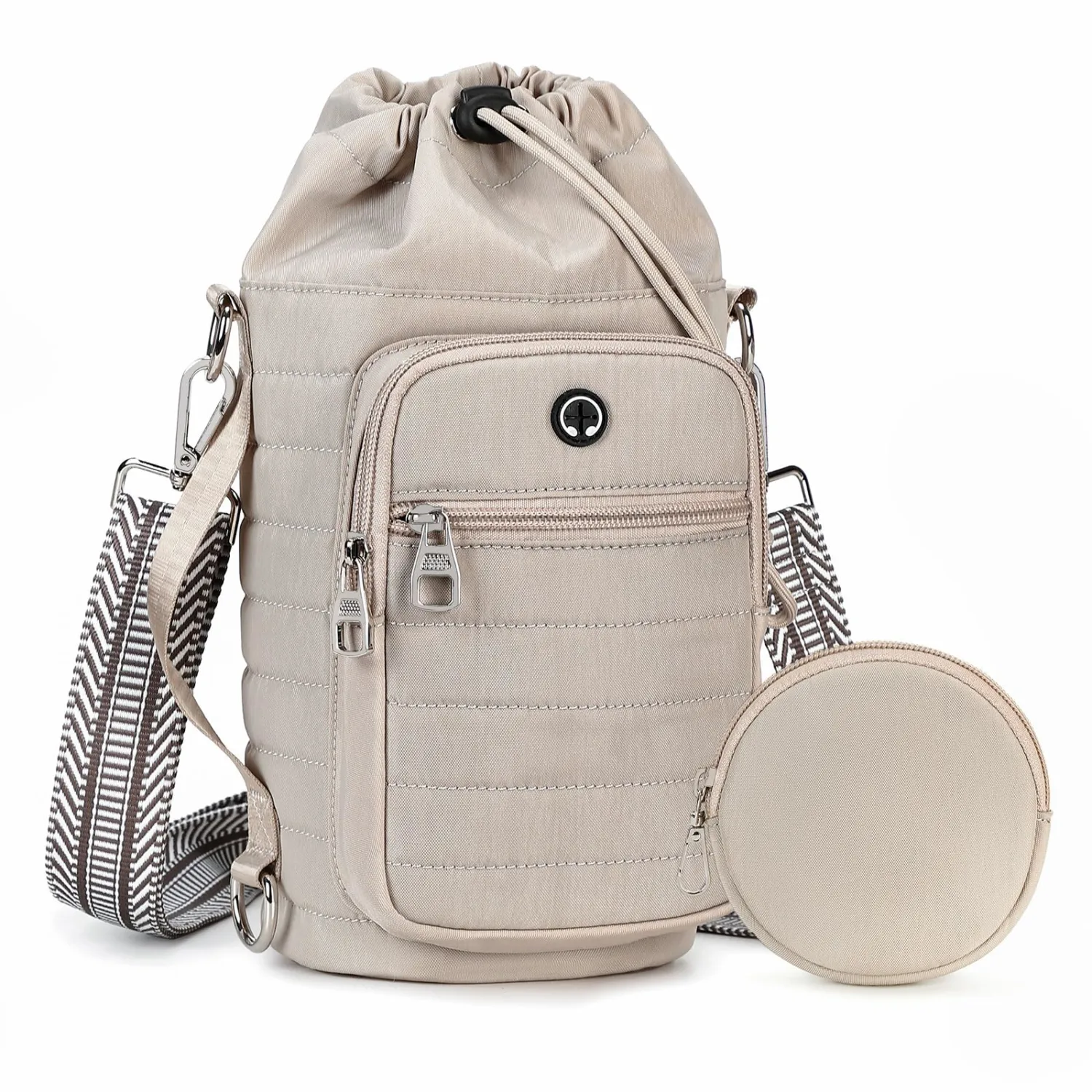 Water Bottle Carrier bag with Strap Phone Pocket for Walking, Hiking, Cycling
