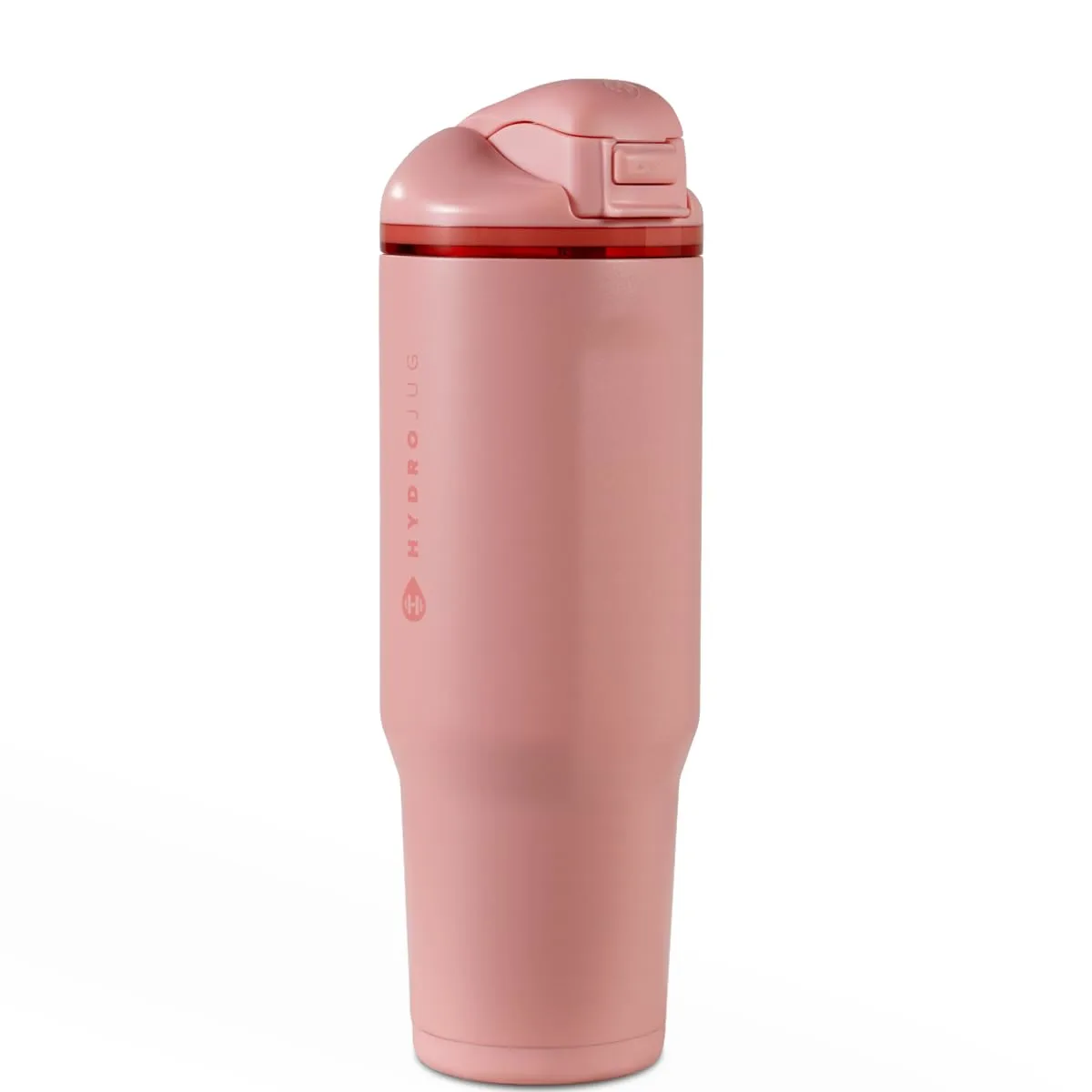 HydroJug Ease2o Water Bottle with Straw & Chug Lid, Stainless Steel, Vented Cap to Help Reduce Pressure, Water-Level Window, Cup Holder Friendly, Non-Slip Base – 32oz, Tulip