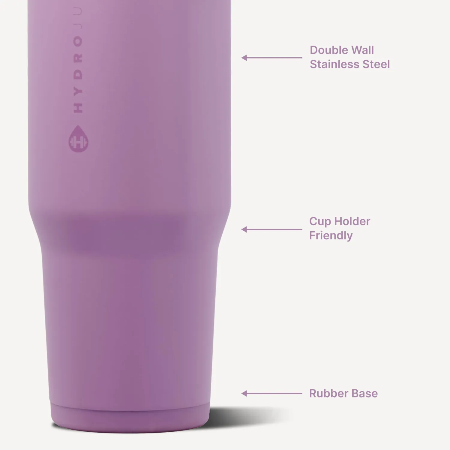 HydroJug Ease2o 40oz Insulated Water Bottle, Straw & Chug Lid, Pixie | Pressure-vented lid, leak-resistant, stainless steel, vacuum insulated, water-level window, cup holder friendly, BPA-free