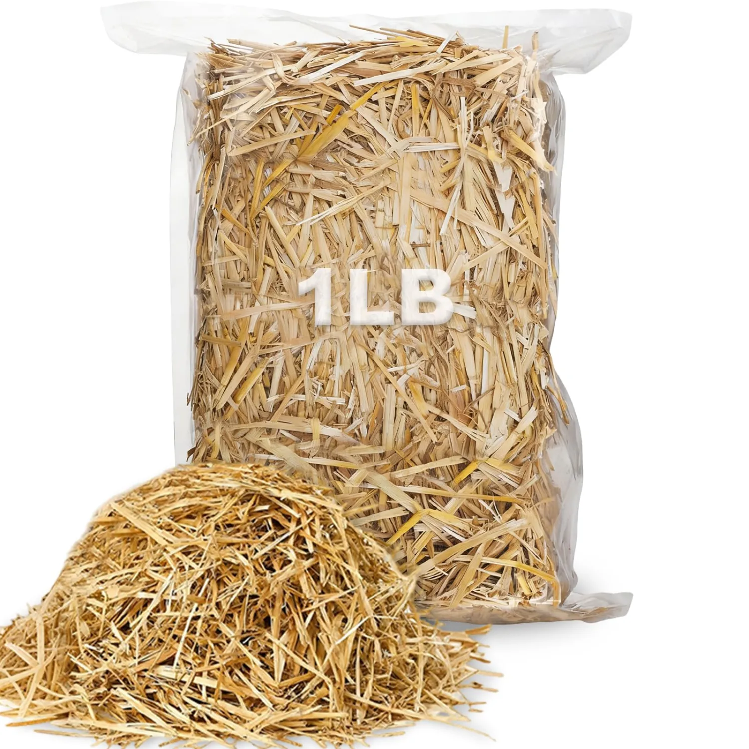 Natural Wheat Straw - 1LB Dry Clean Soft Decorative Straw Bale | for Stray Cats Dogs Shelter,straw bedding for cats, Warm Chicken Coop Yard Farm Pets Bedding Garden Mulch Weed Cove