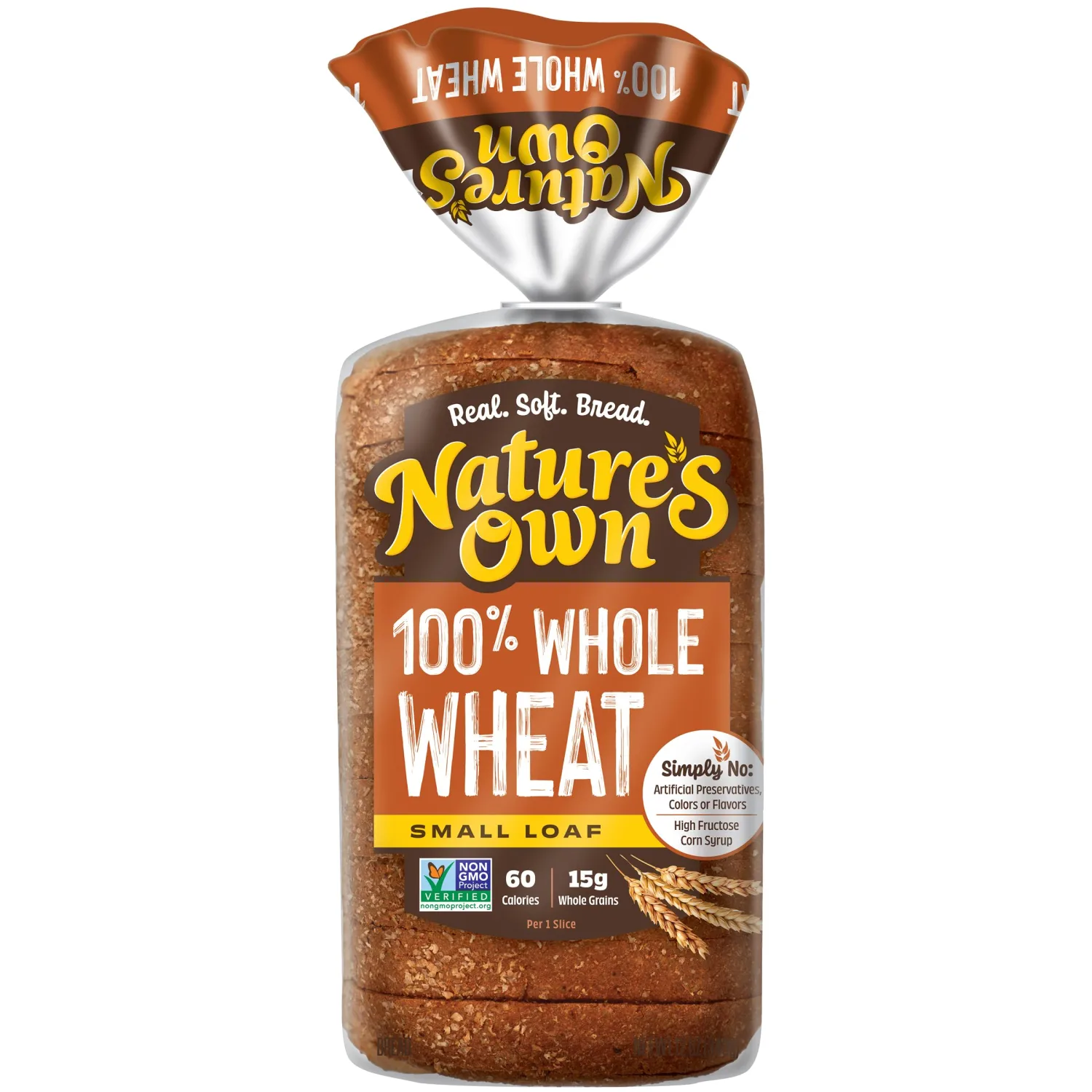 Nature's Own 100% Whole Wheat, Non-GMO Small Loaf Bread, Sandwich Bread, 12 oz Loaf
