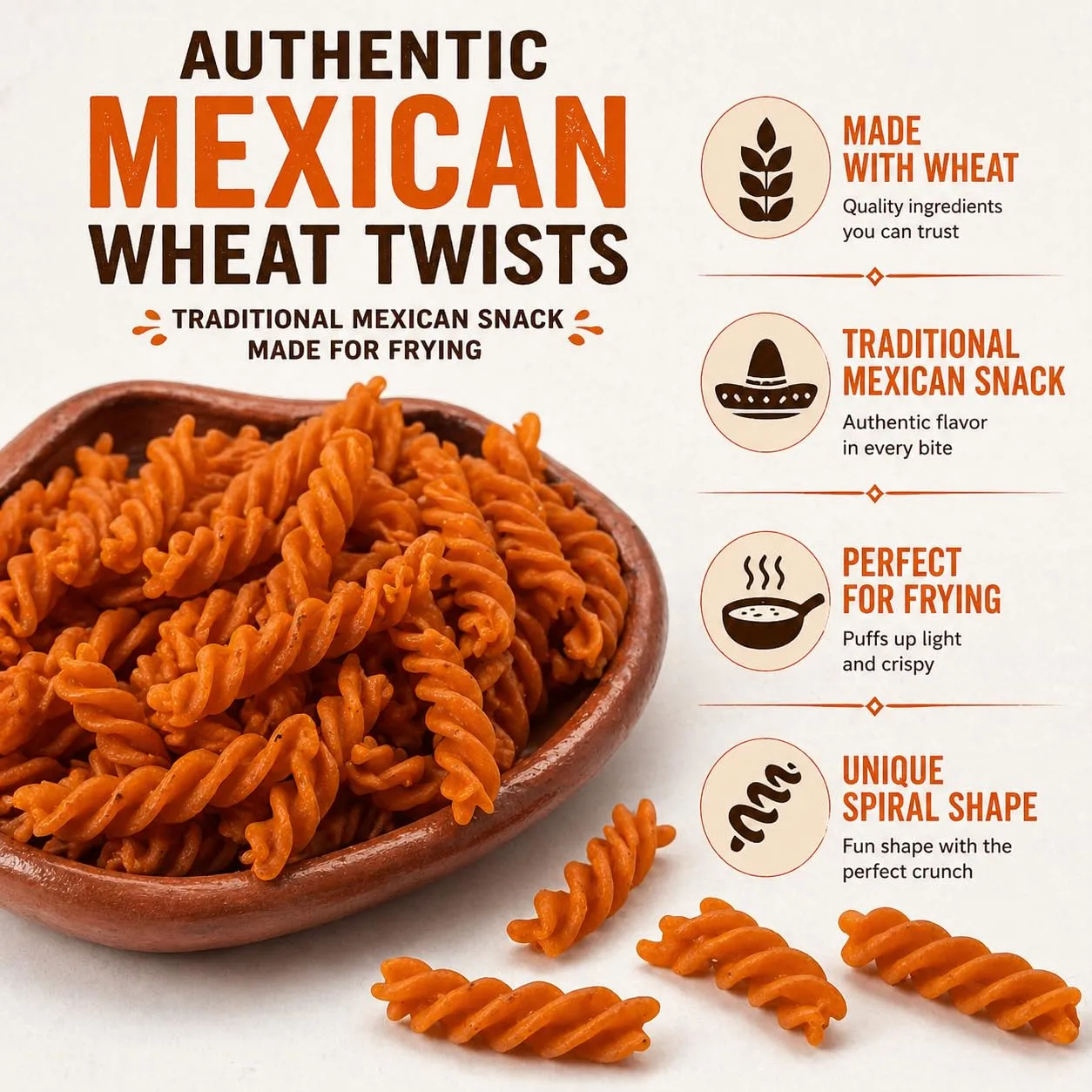 Duros Twists 1 lb, Duritos Mexican Wheat Twists, Chicharrones de Harina, Wheat Twists for Frying, Fritura de Tornillo, Mexican Snacks, Duros Pasta by New to Town
