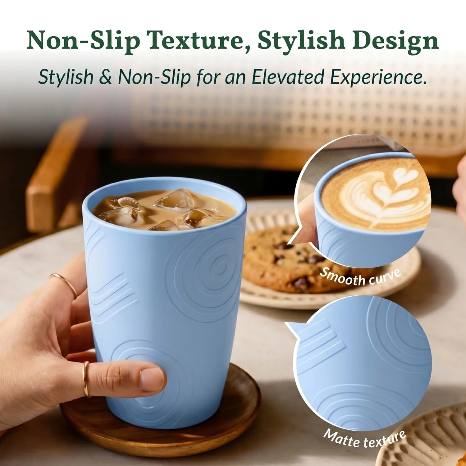 Homienly Wheat Straw Cups Lightweight Drinking Glasses Unbreakable Plastic Tumblers Dishwasher & Microwave Safe Plastic Cups for Kitchen, Travel, Camping, 12oz Reusable Cup Set (6 PCS, Multilight)