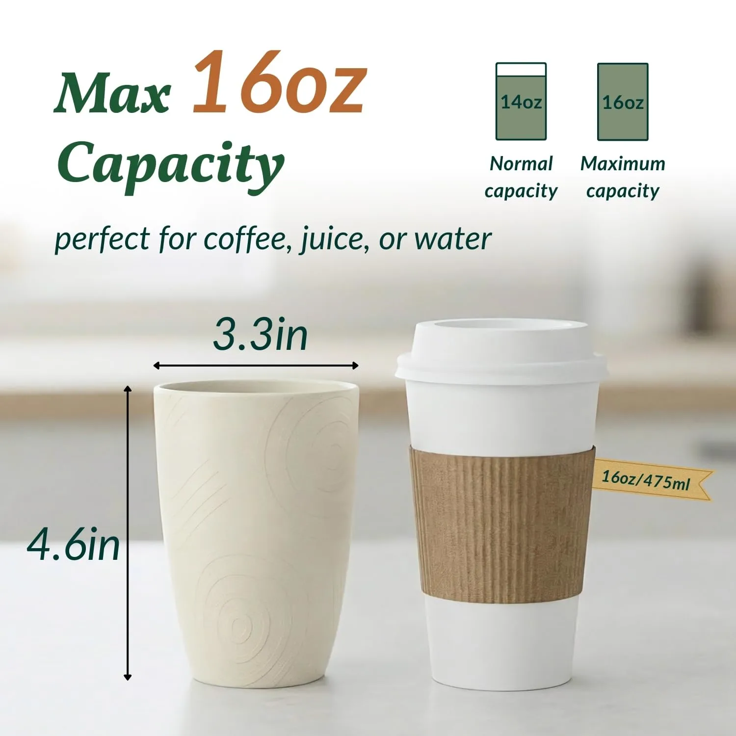 Homienly Wheat Straw Cups Unbreakable Plastic Cups Reusable Drinking Cups for Kitchen, Camping, Picnic, RV, Microwave & Dishwasher Safe Tumblers 16 oz Cups for Kids, Water, Juice, Set of 6 (Multi)