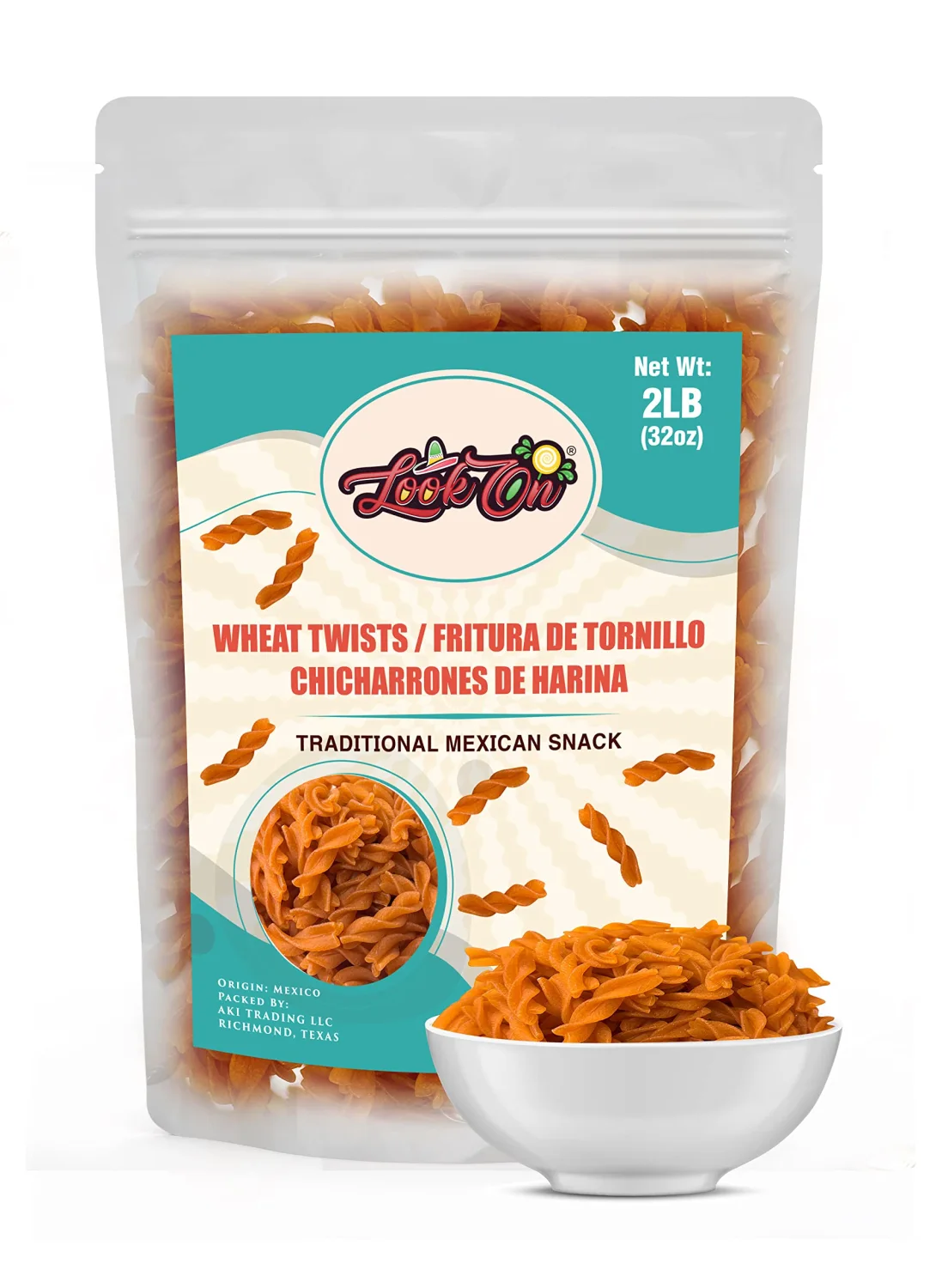 Duritos (Duros) 2LB - Wheat Twists Snacks - Fritura De Tornillo - Mexicans Traditional Chicharrones De Harina - Wheel Puffs Chips by LookOn