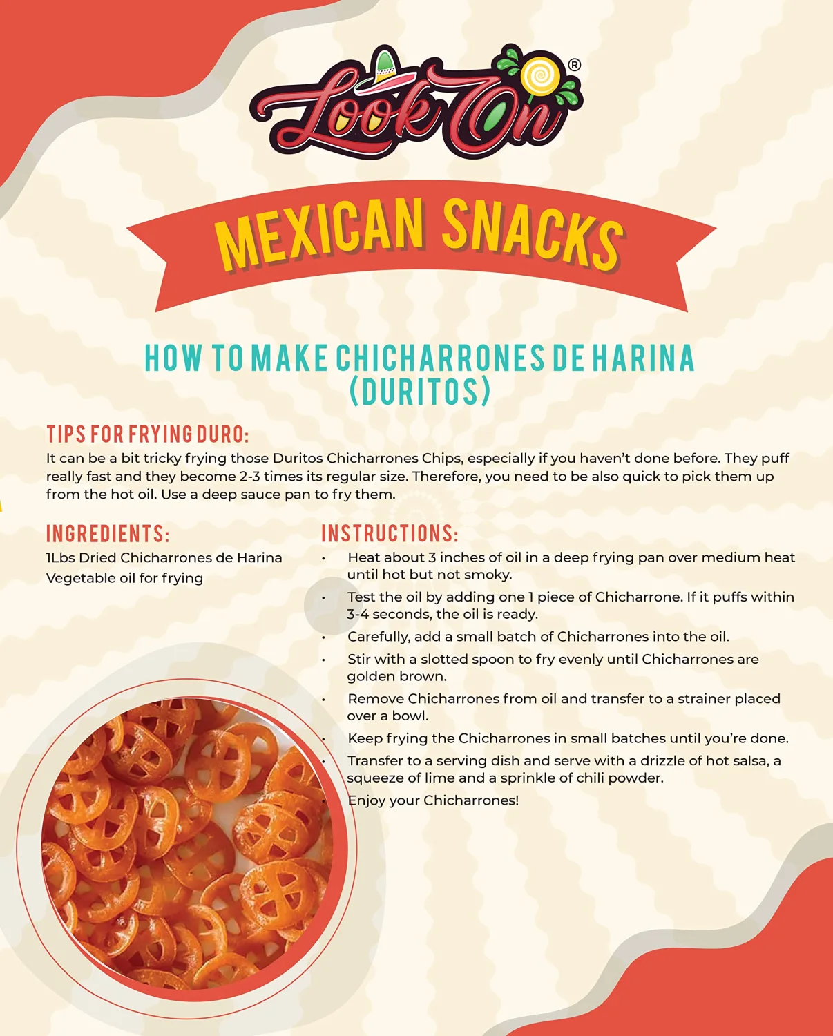Duritos (Duros) 2LB - Wheat Pinwheels Snacks - Fritura De Rueda - Mexicans Traditional Chicharrones De Harina - Wheel Puffs Chips by LookOn