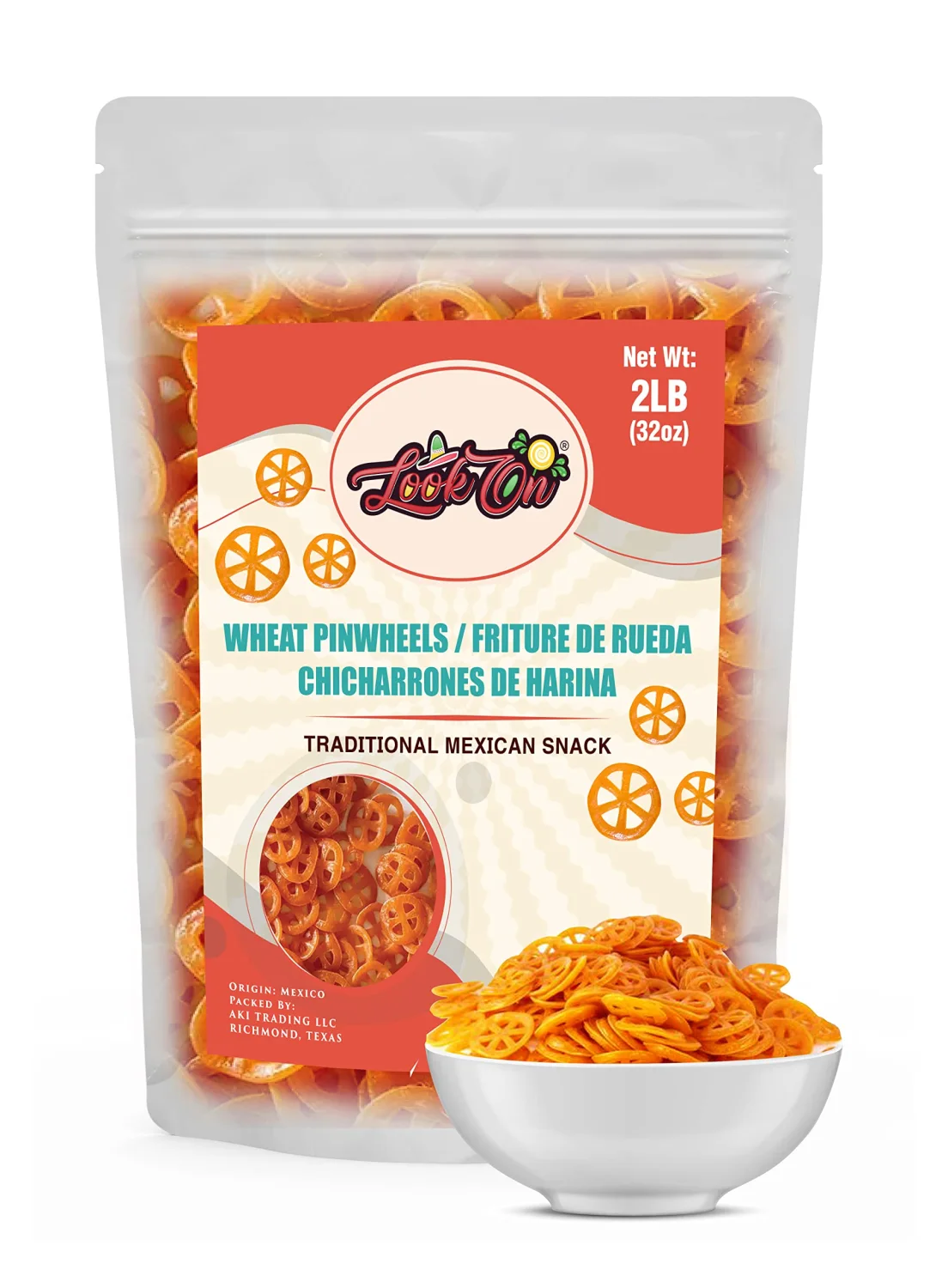 Duritos (Duros) 2LB - Wheat Pinwheels Snacks - Fritura De Rueda - Mexicans Traditional Chicharrones De Harina - Wheel Puffs Chips by LookOn