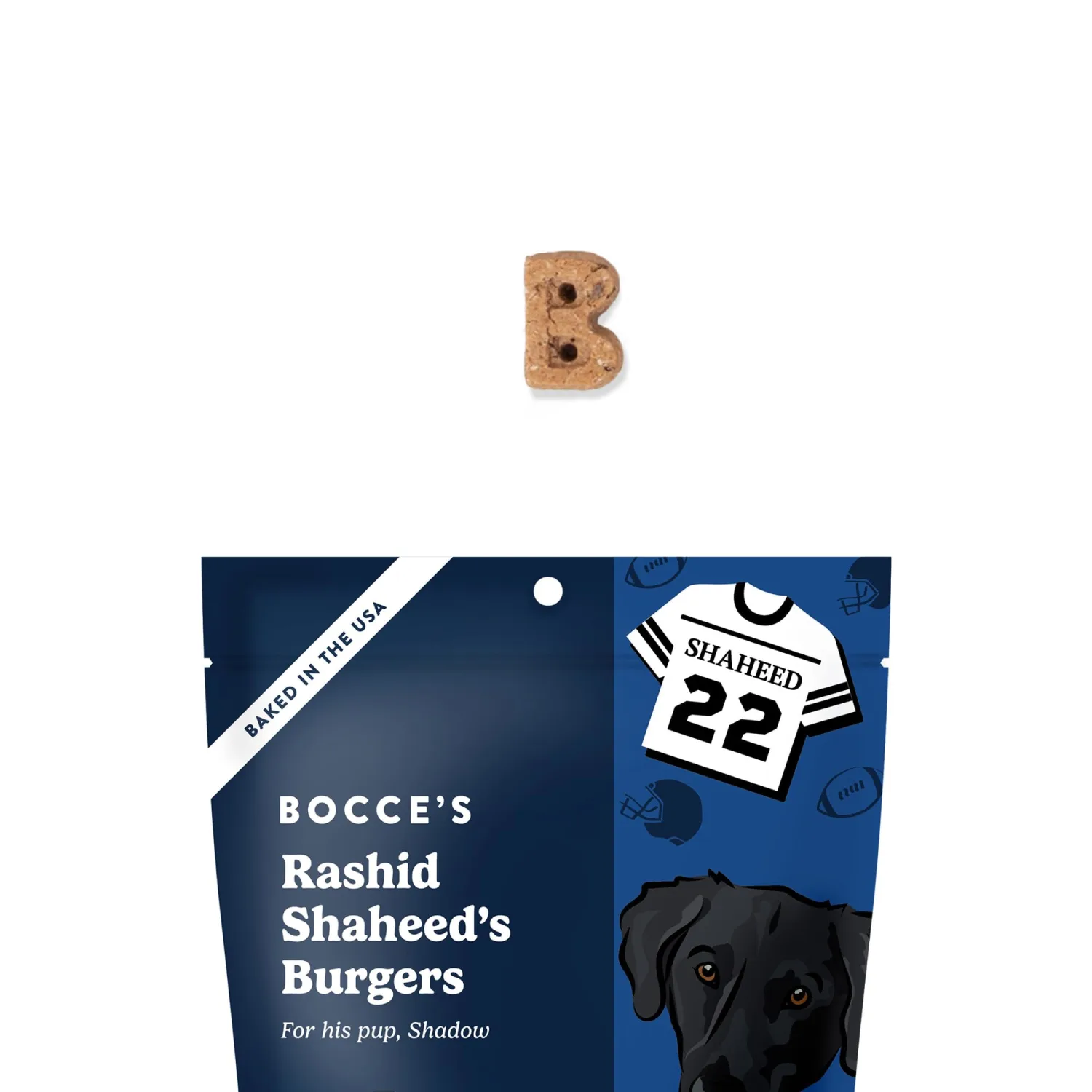Bocce's Bakery Rashid Shaheed's Burgers Dog Treats, Beef & Cheese (6 oz) | Oven Baked, Wheat-Free Everyday Dog Treat Cookies - Made with Real, Limited Ingredients and Baked in The USA