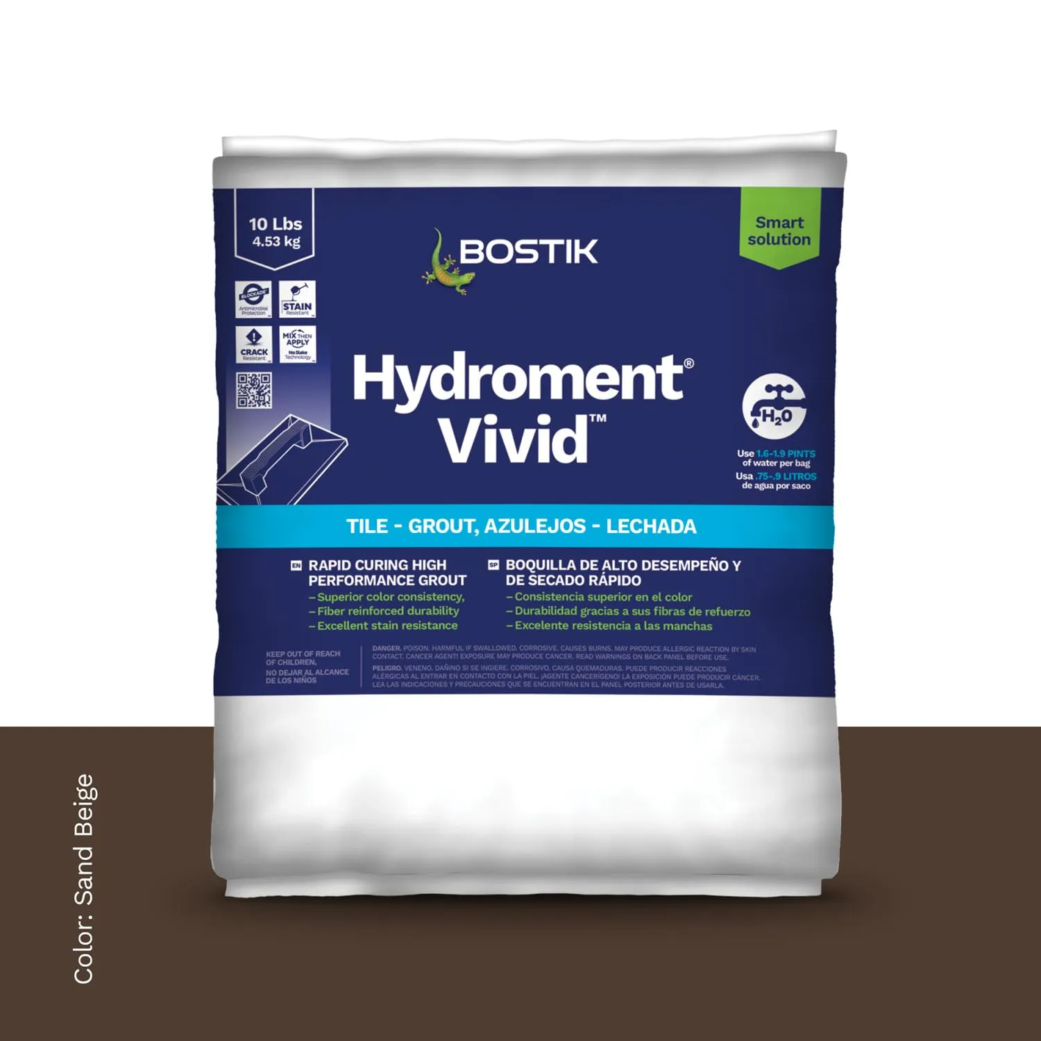 BOSTIK HYDROMENT Vivid 10lb Powder Tile Grout – Sand Beige H148 | Sand Beige H148 - Easy Apply High‑Performance Color‑Consistent Durable Stain‑Resistant Fast‑Curing for Indoor & Outdoor