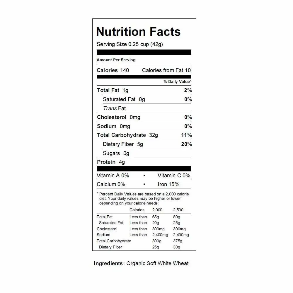 Handy Pantry Soft White Wheat Organic 1 Lbs Resealable Pouch for Food | Storage, Flour, Baking, Sprouting & More