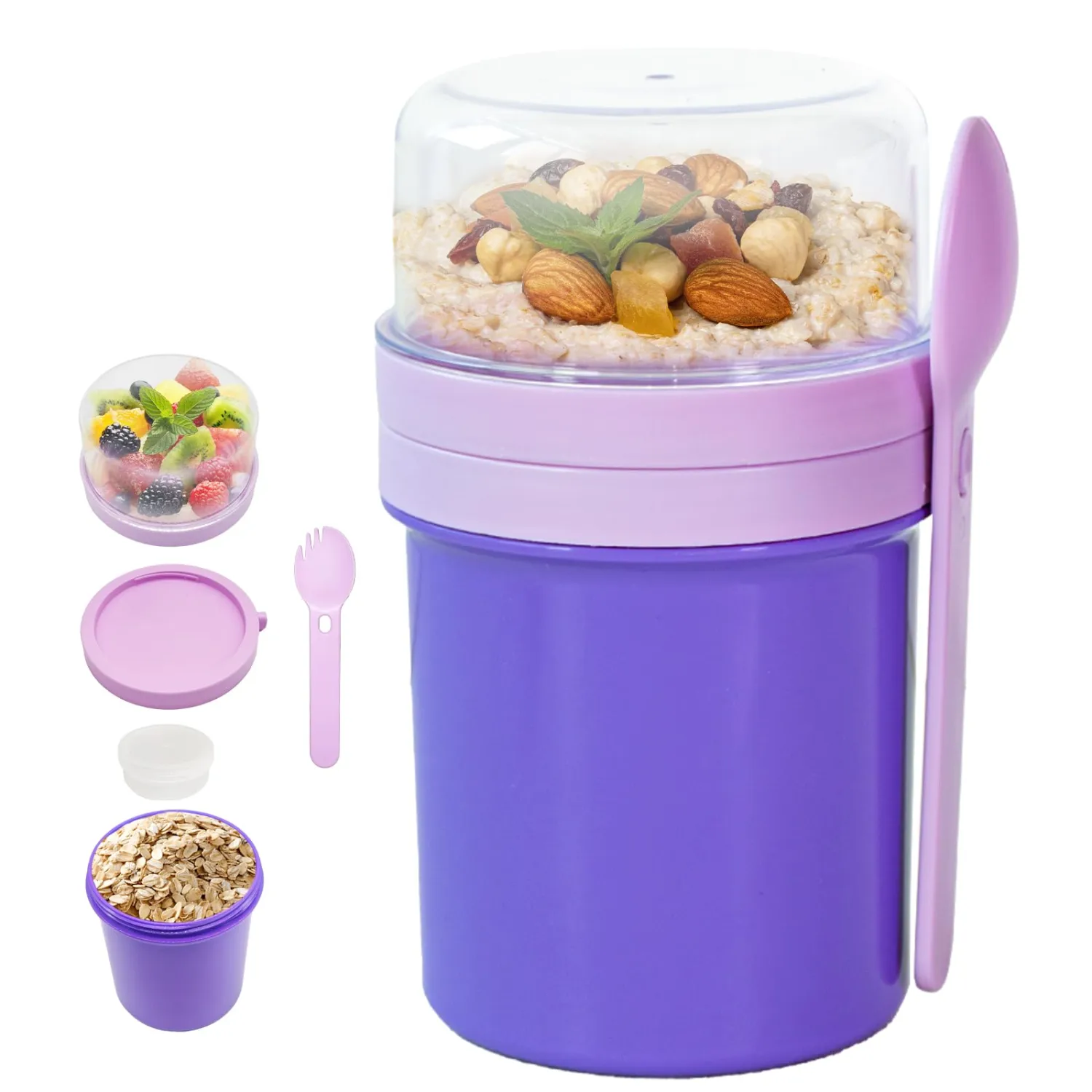 Overnight Oats Containers with Lids,Slushie Cups,Yogurt Cup,Milkshake Cup