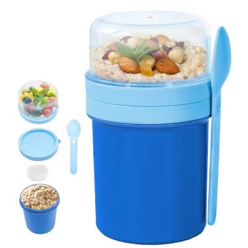 Overnight Oats Containers with Lids,Slushie Cups,Yogurt Cup,Milkshake Cup