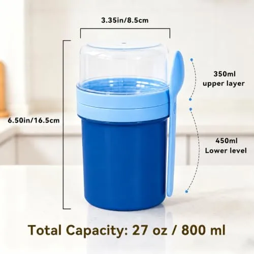 Overnight Oats Containers with Lids,Slushie Cups,Yogurt Cup,Milkshake Cup
