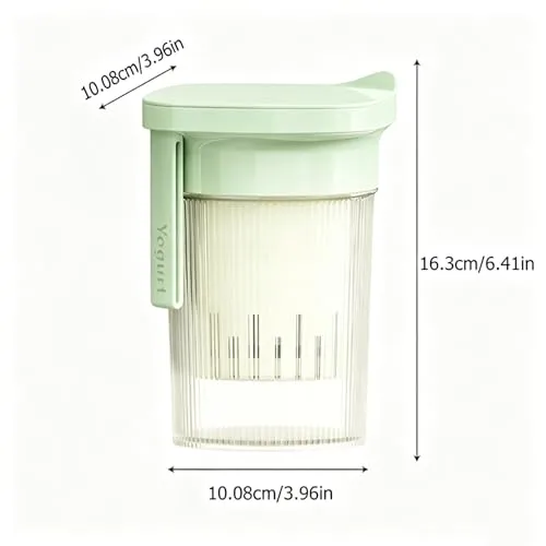 Yogurt Strainer, Greek Yogurt Maker With 225 Mesh Filter, BPA Free Plastic, Multi Color Yogurt Filter For Homemade Greek Yogurt And Whey Separation (Green, 3rd Generation)