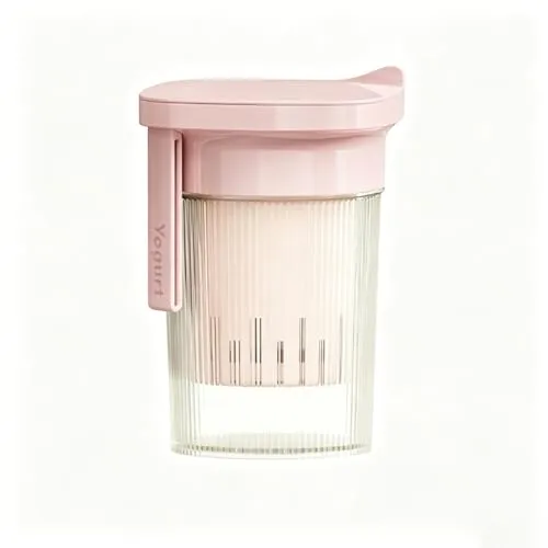 Yogurt Strainer, Greek Yogurt Maker With 225 Mesh Filter, BPA Free Plastic, Multi Color Yogurt Filter For Homemade Greek Yogurt And Whey Separation (Pink, 3rd Generation)