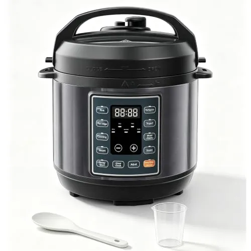 Simple Deluxe 10-In-1 Electric Pressure Cooker, 3QT Instant Multi Cooker, Olla de Presion Nonstick Pot 3 Quarts for Slow Cook, Rice Cook, Steam, Sauté, Canning, Yogurt Maker, Warm, Black