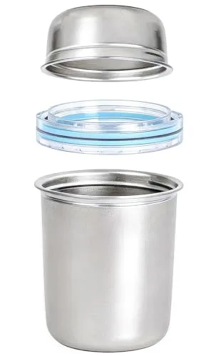 LISI 2-in-1 Stainless Steel Oatmeal Yogurt Containers with Lids, 1.8 & 0.8 Cup 2-Tier Cereal Cup, Leak Proof Portable Food Storage for Hot & Cold Meals, BPA-Free, Dishwasher Safe