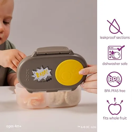 b.box Batman Snack Box, Snack Containers for Kids, Kids Lunch Box