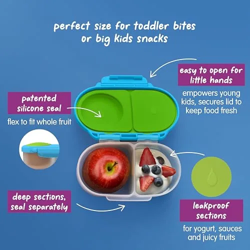 b.box Snack Box 2-Pack, Snack Containers for Kids, 1.75 Cup Kids Lunch Box