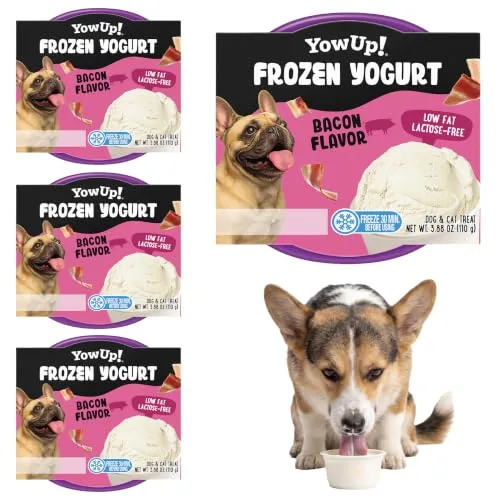 YowUp Frozen Yogurt Dog Treat, Bacon Flavor, 4 Cups