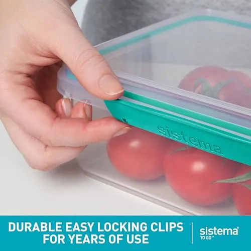 Sistema To Go 1.1L (2-Pack) Salad Box Food Storage Containers, Portable Salad Boxes with Removable Dividers & Dressing Container, Two 1.1L Containers, Freezer, Microwave, & Dishwasher-Safe, BPA-Free