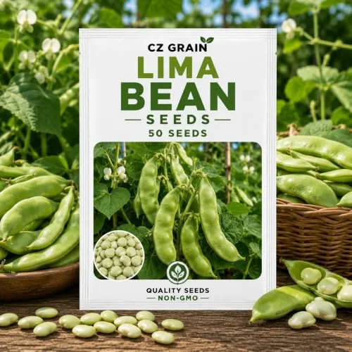 CZ Grain Seeds for Planting – Vegetable, Flower, Herb, Fruit, Tree & Unique Garden Seeds – Quality Seeds for Home Gardens, 50 Lima Bean Seeds
